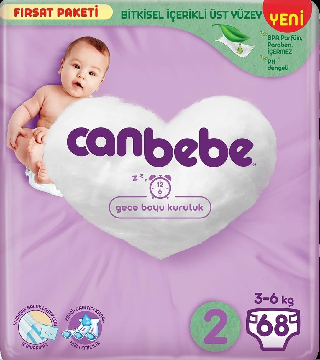Canbebe Fırsat Paketi Bebek Bezi, Mini 68'li