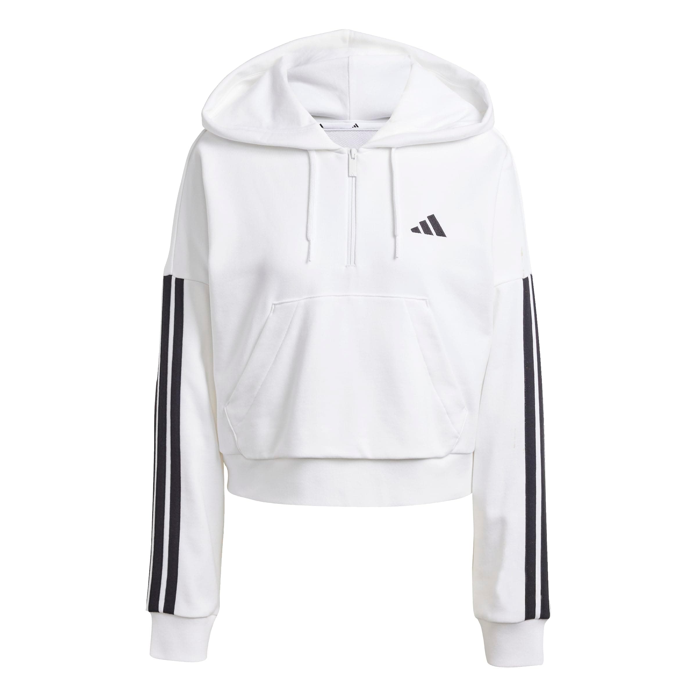Kadın Essentials 3 şeritli French Terry Quarter-Zip kapüşonlu kazak (1'li paket)