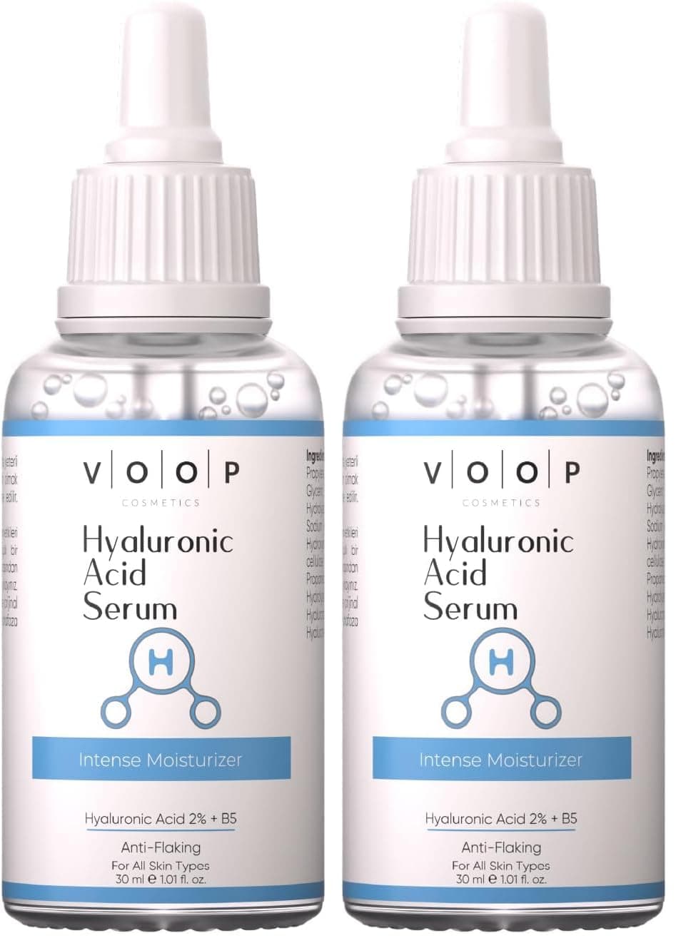 VOOP Hyaluronic Acid, Yoğun Nemlendirici Serum 30 ml (2 paketi)
