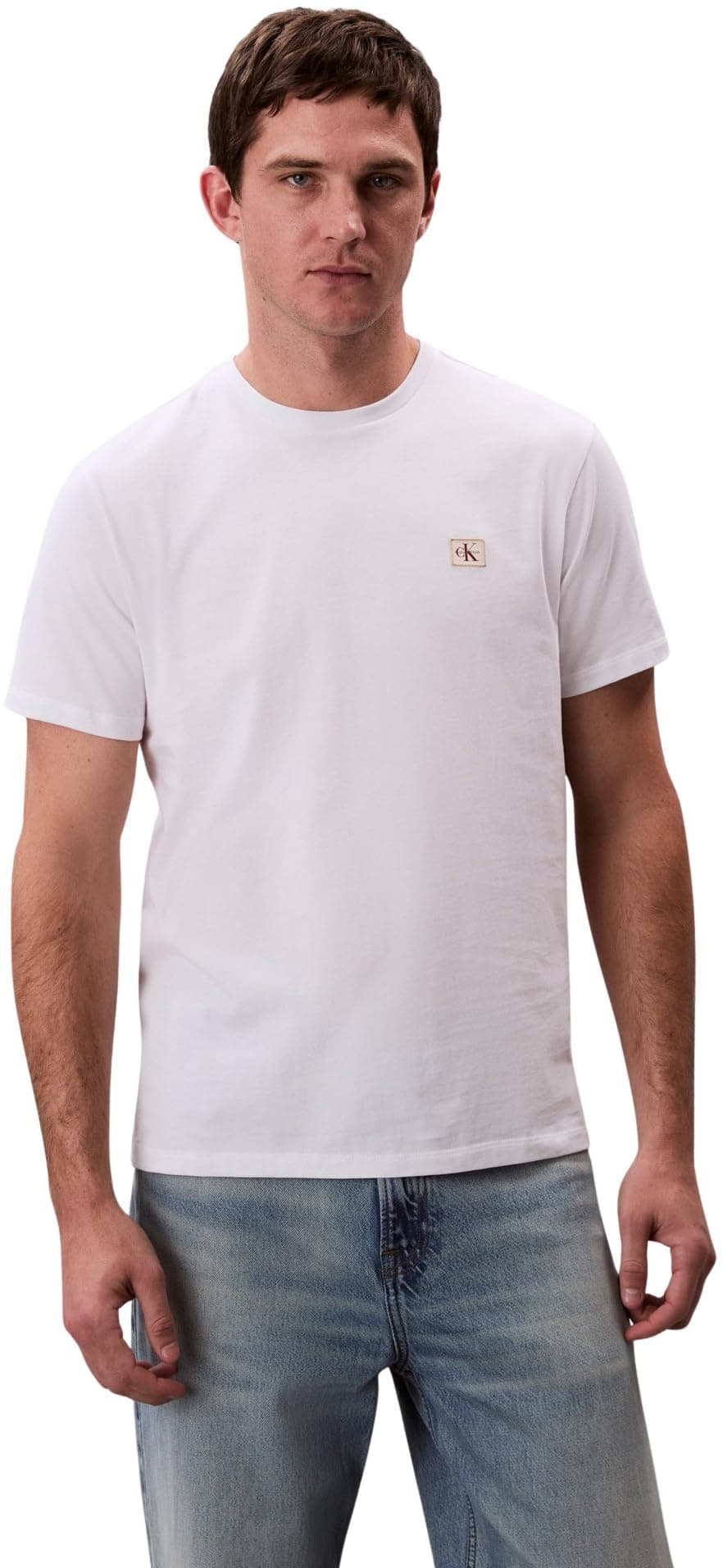 Jeans Bisiklet Yaka Kısa Kol Klasik Fit T-Shirt Beyaz, LV04RC272GYAF