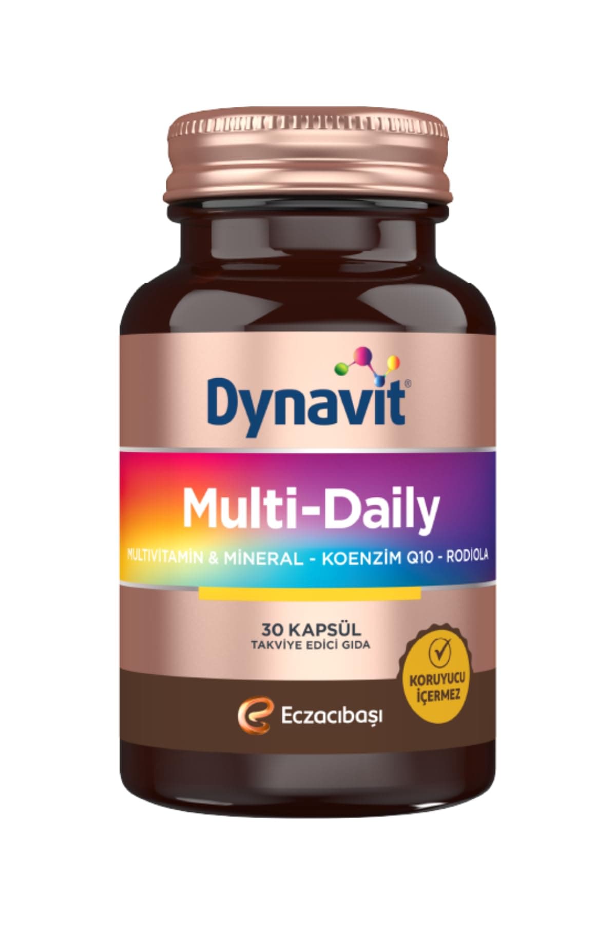Dynavit MultiDaily 30 Kapsül - Multivitamin&Enerji - 13 Vitamin, 7 Mineral, Koenzim Q10, Rhodiola Ekstresi (Multi-Daily) Complex