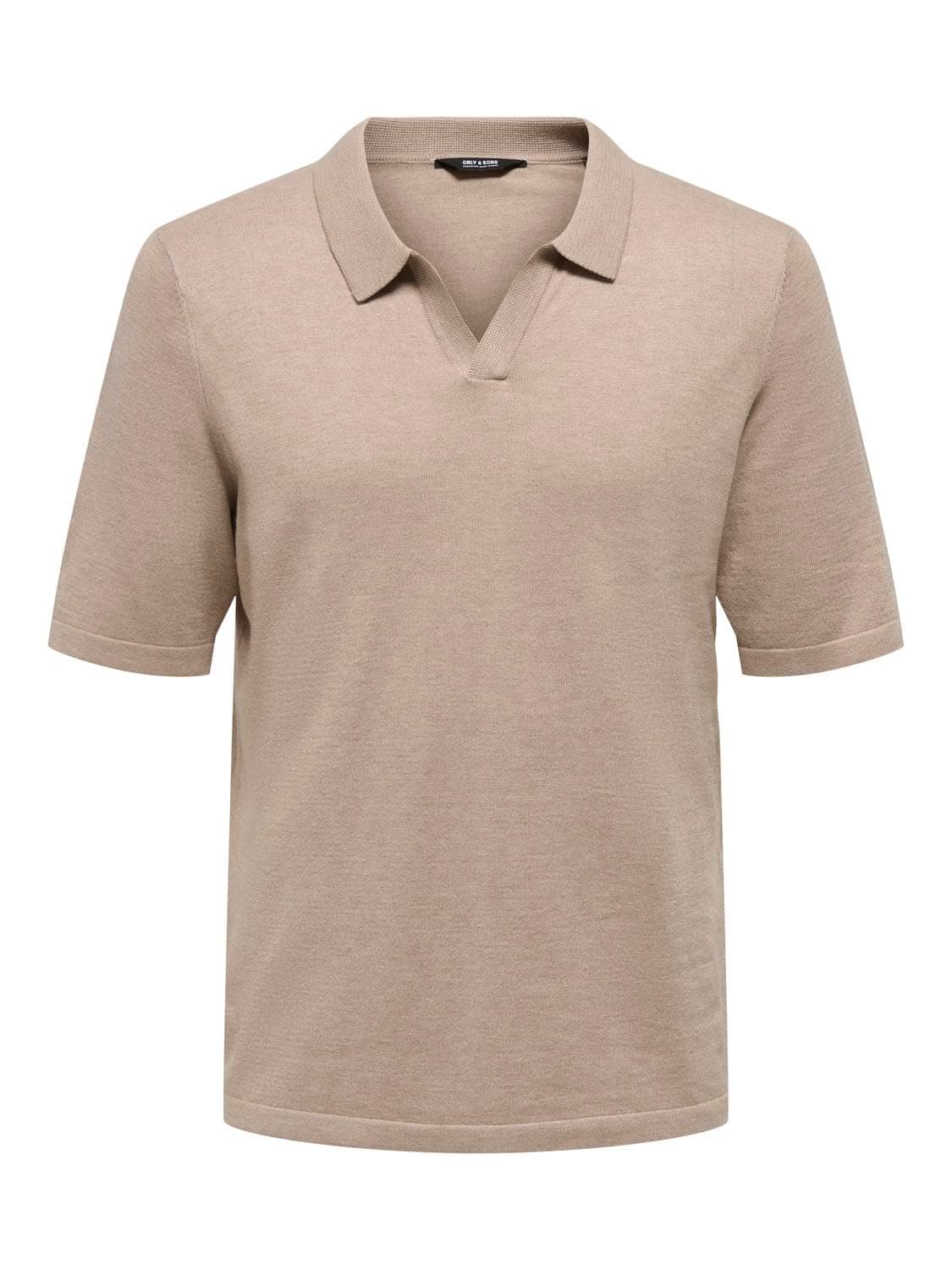 ONSDINO REG 14 LINEN SS POLO KNIT Triko Erkek