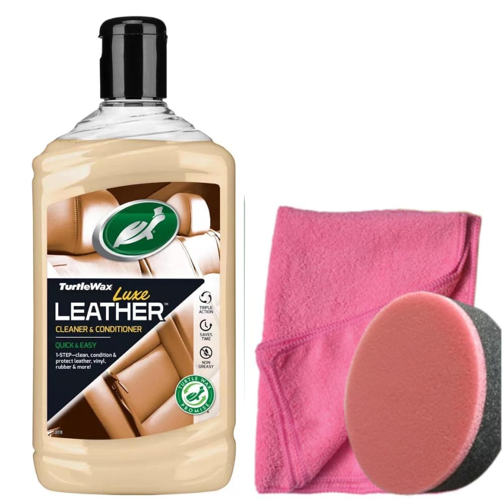 Turtle Wax Deri Temizleyici ve Besleyici Krem 500 ml, Mikrofiber Bez, Cila Sünger