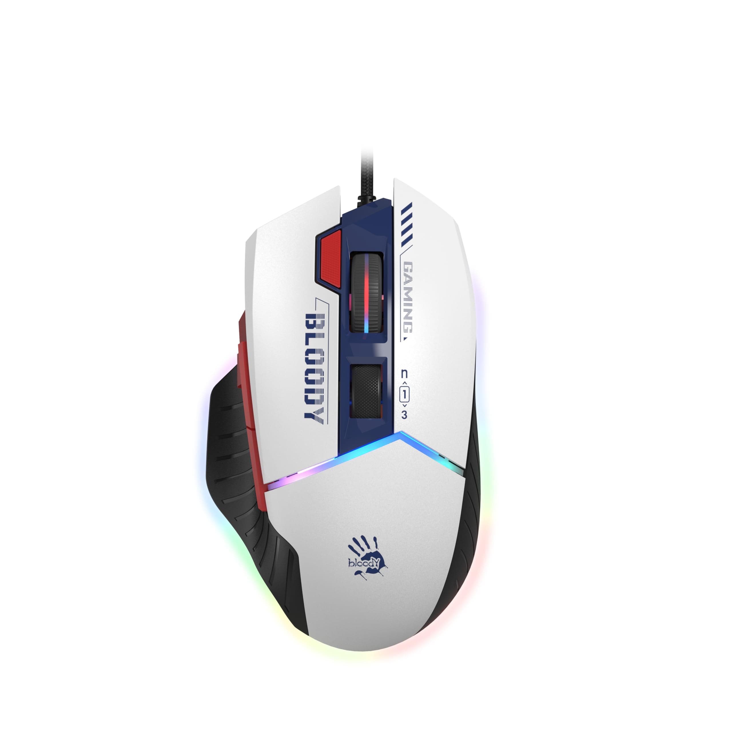 Bloody W95 Max 12.000 Cpi RGB Ultra-3 Optik Gamer (Oyuncu) Mouse | Sport Navy | 4M Dahili Bellek | Ekstra Ateş Desteği
