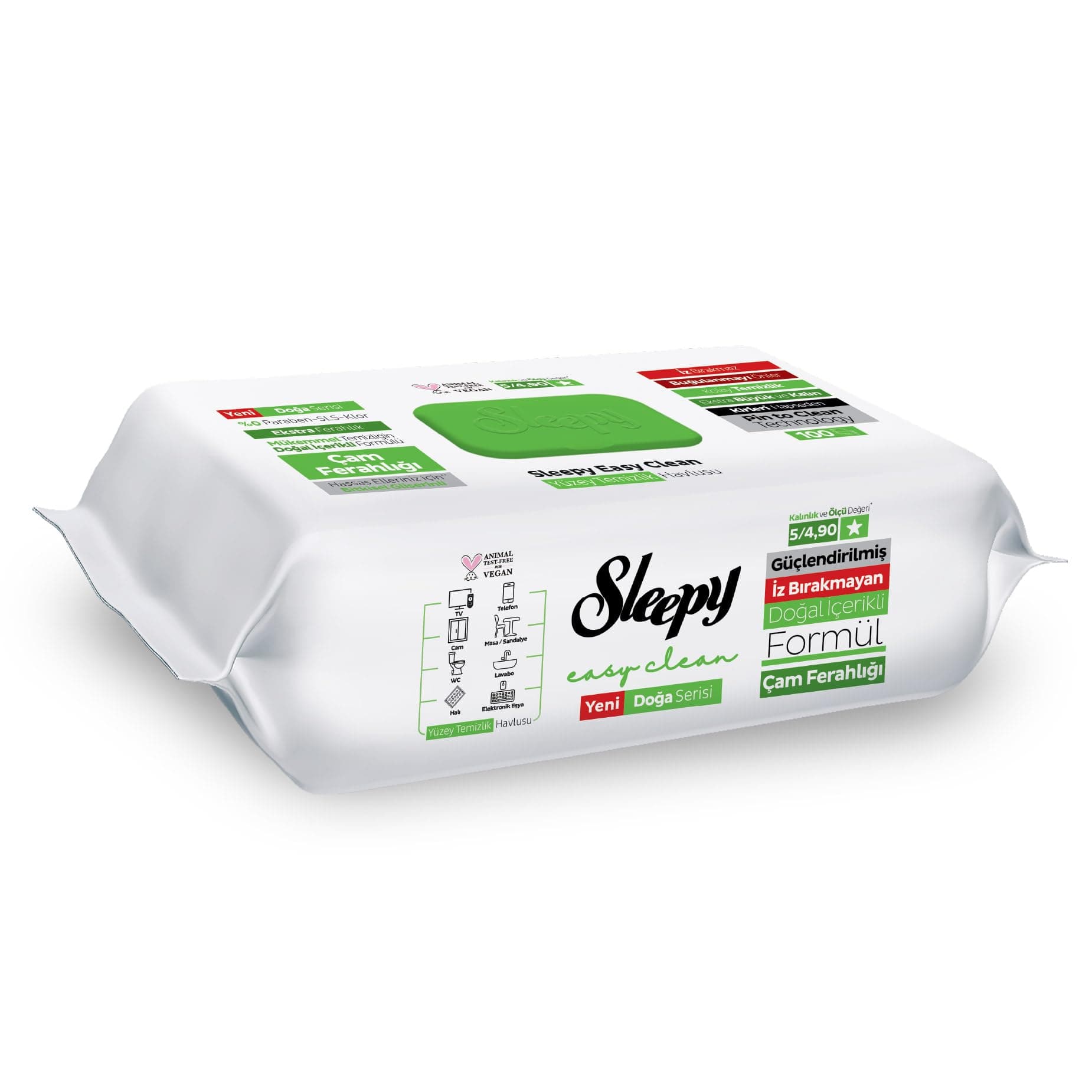 Sleepy Pine Yüzey Temizlik Havlusu Mendili Çam Ferahlığı 100 Yaprak