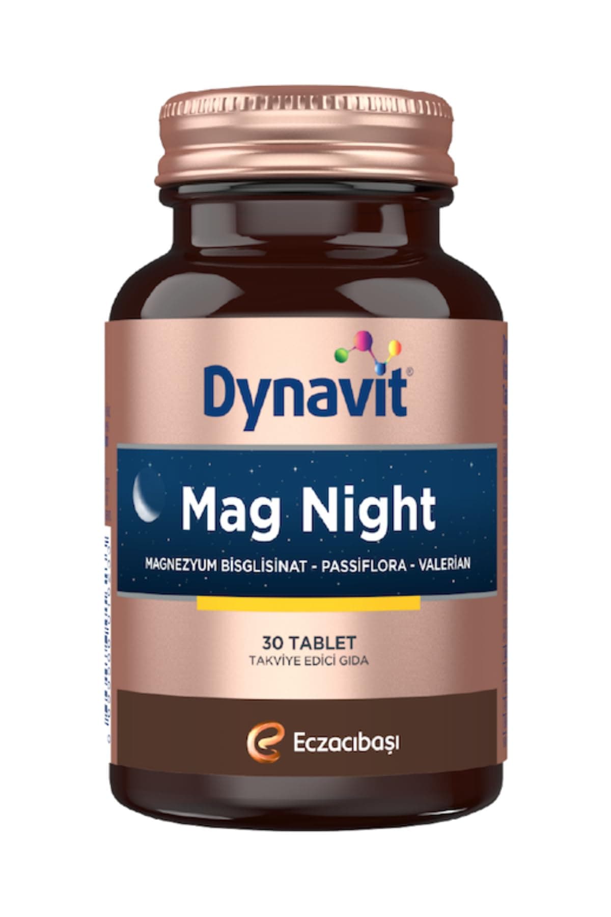 Dynavit Mag Night 30 Tablet – Akşam/Gece Magnezyumu - Magnezyum Bisglisinat, Passiflora, Valerian, B6 Vit