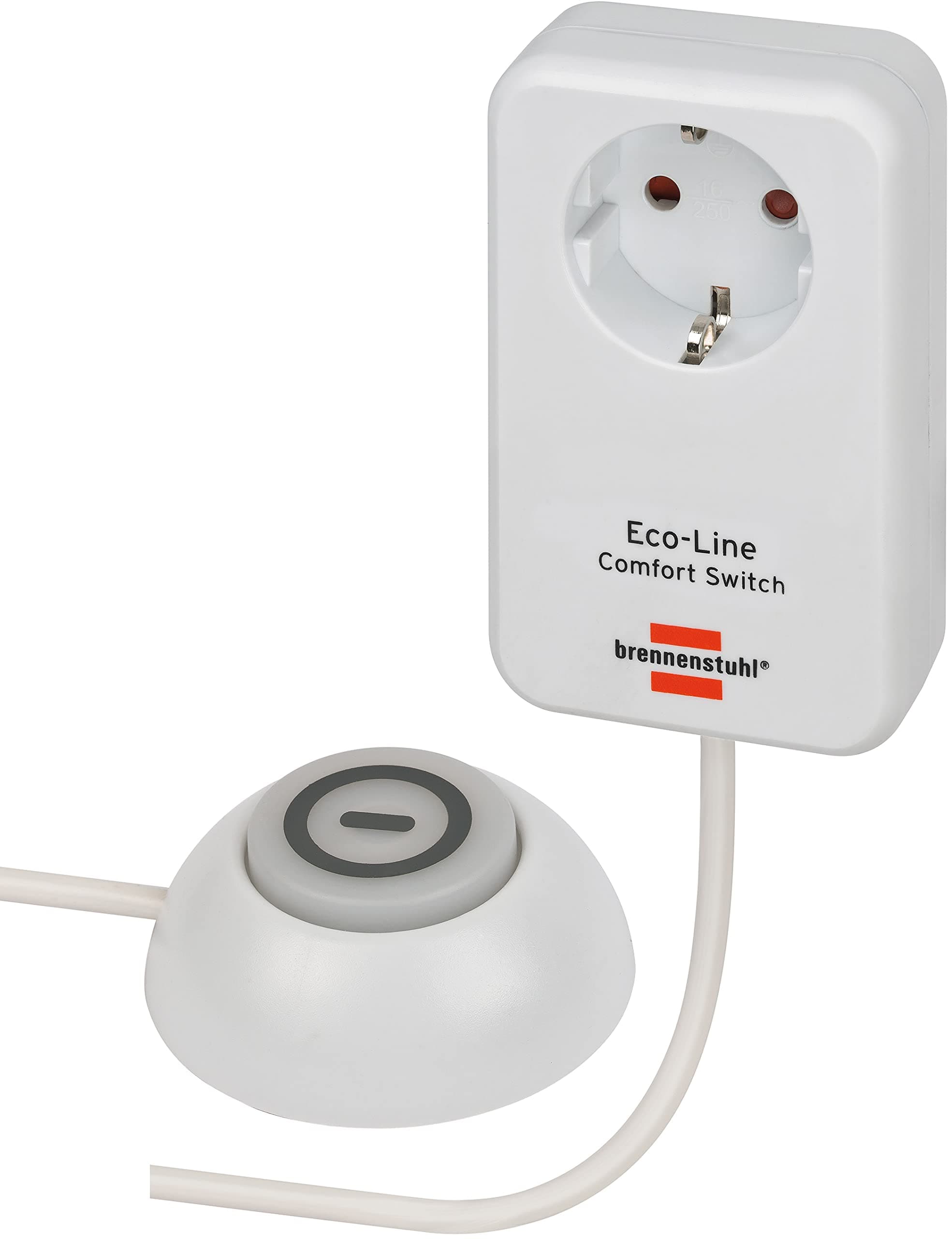 Brennenstuhl Eco Line Comfort Switch Adaptör EL CSA 1 (Işıklı el/ayak şalterli priz, yüksek dokunma korumalı, 1,5 m kablo)