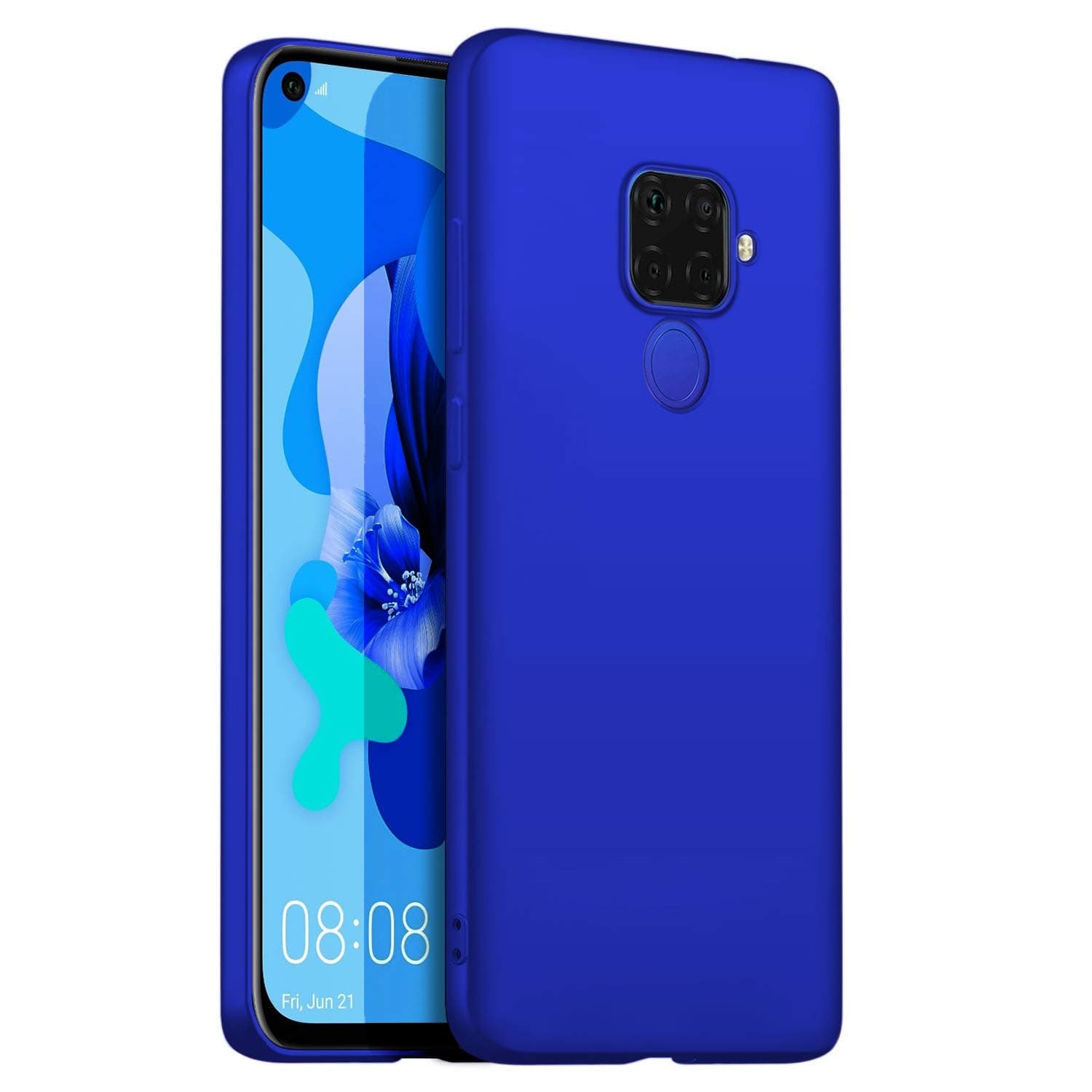 Microsonic Matte Silicone Huawei Mate 30 Lite için Kılıf Mavi [Mate 30 Lite ile Uyumlu Kılıf - Mavi]