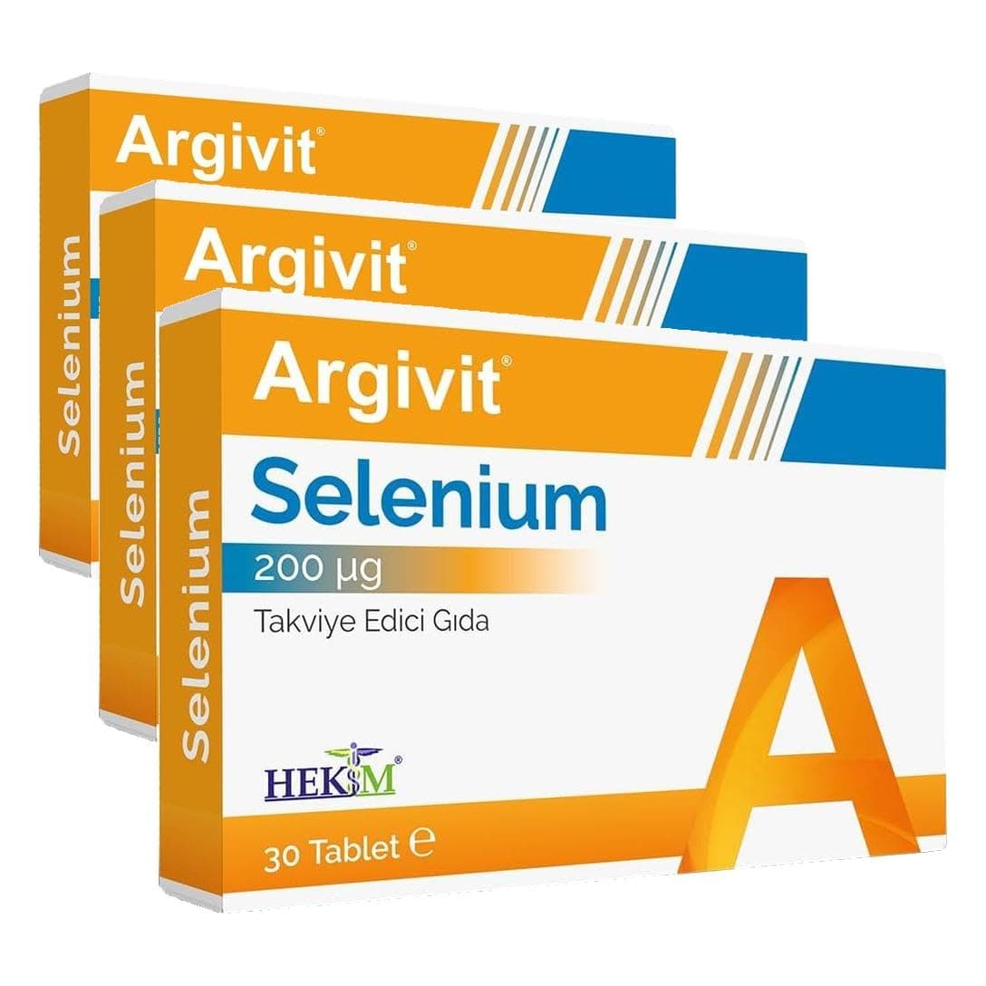 Argivit Selenium, Selenyum İçeren Takviye Edici Gıda 30 Tablet (3 paketi)