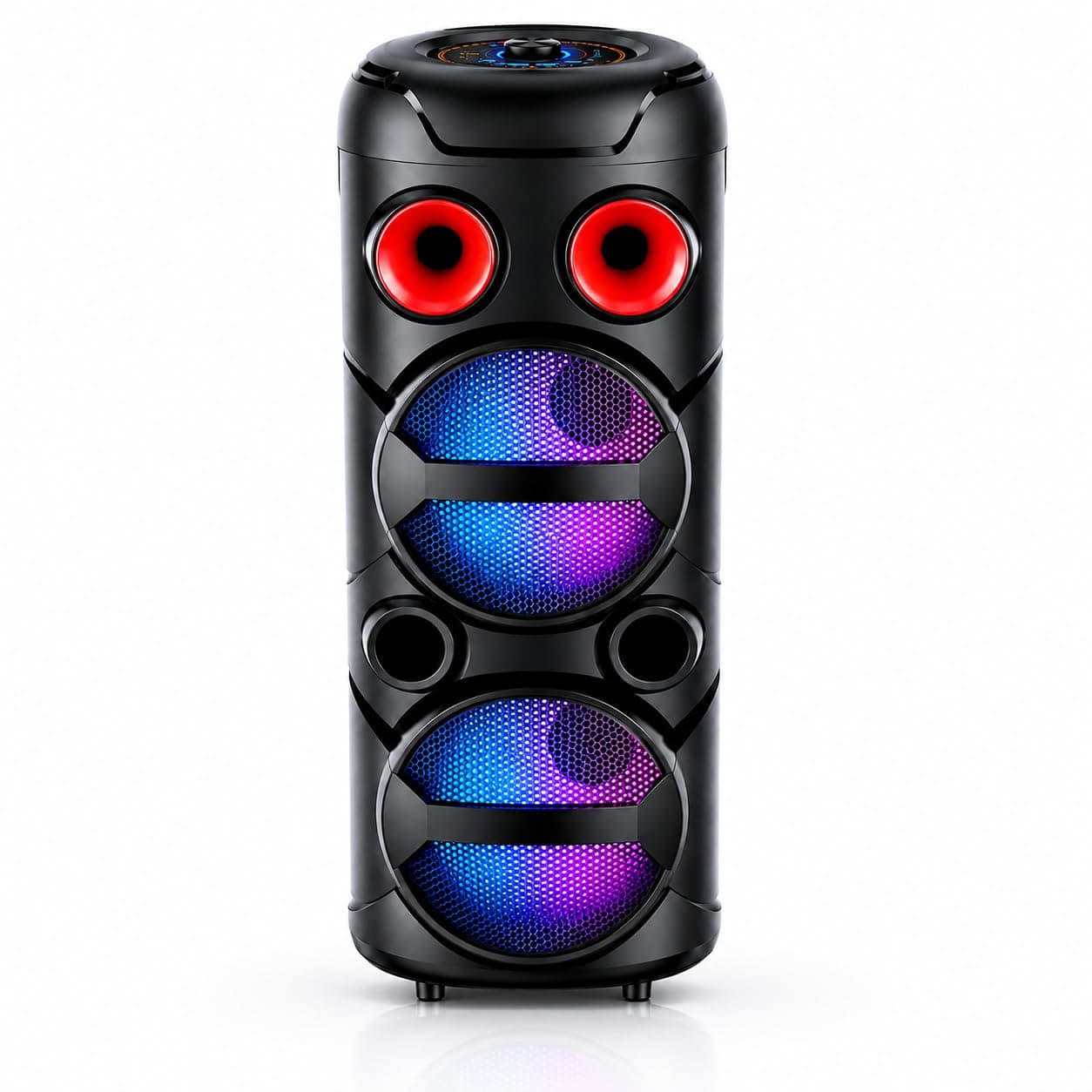 HEPU HP-987 10W TWS Bluetooth Party Hoparlör – LED Aydınlatmalı 1 Adet Kablolu El Mikrofonu Dahil Karaoke Destekli Taşınabilir Ses Sistemi