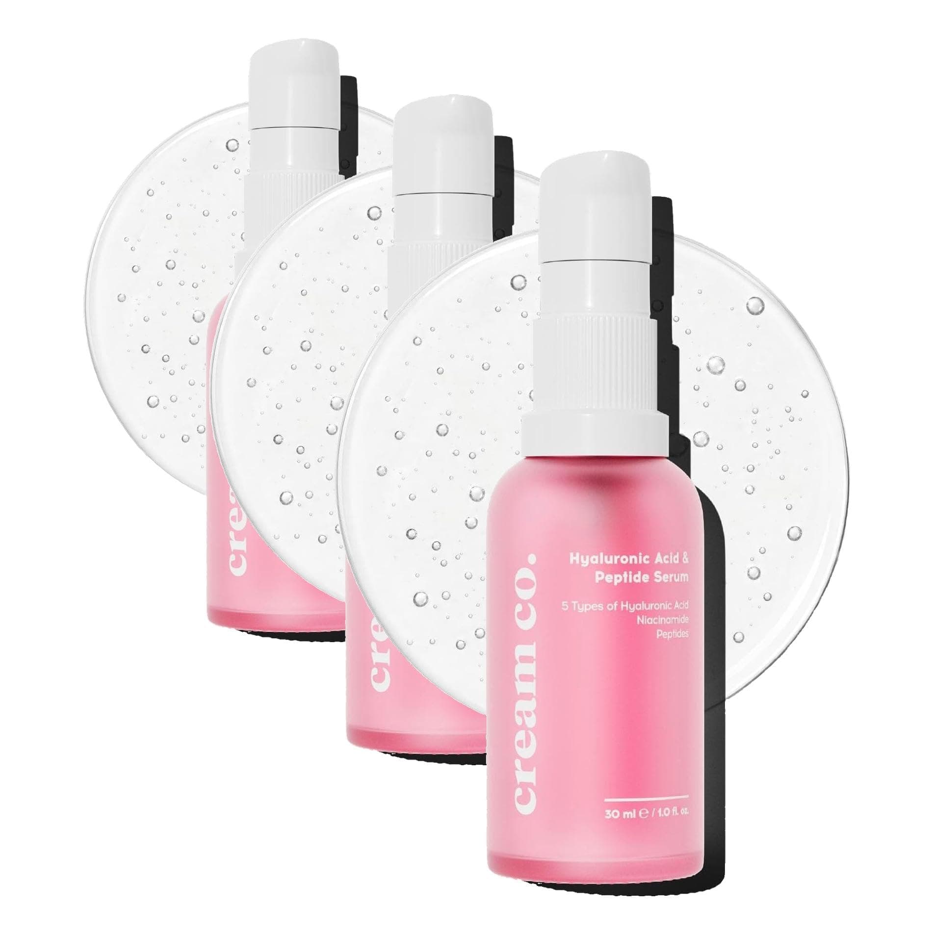 Cream Co. Hyaluronic Acid Peptide Serum Aydınlatıcı Nemlendirici Canlandırıcı Serum 30 ml (3 paketi)