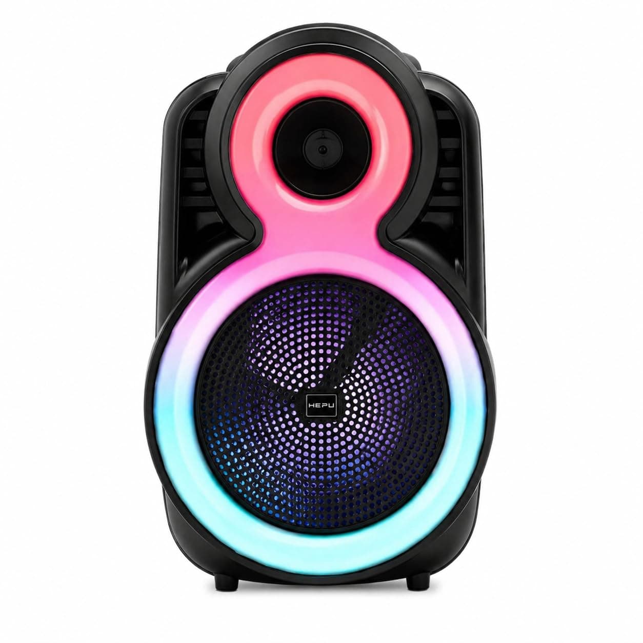 HEPU HP-115 Partybox Bluetooth Hoparlör – 8” Hoparlör 20W Güç RGB Işık TWS Destekli