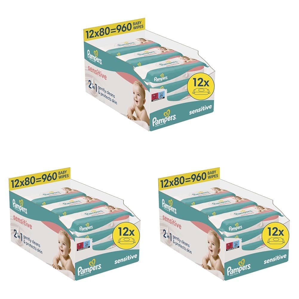 Pampers Sensitive Bebek Islak Havlu 12 Paket 960 Yaprak (3 paketi)
