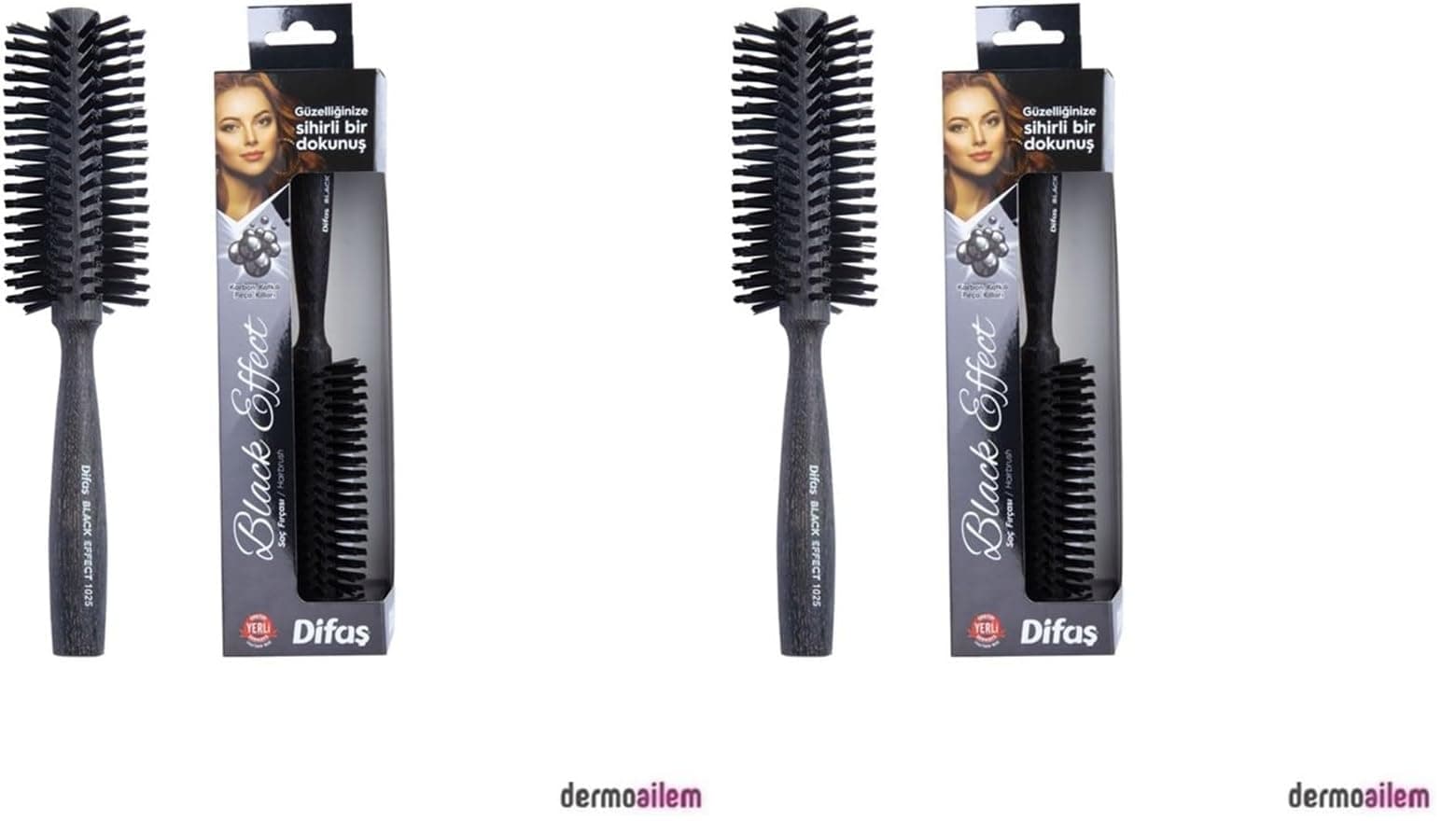 Difaş Black Effect 1025 Fön Fırçası Askili (2 paketi)