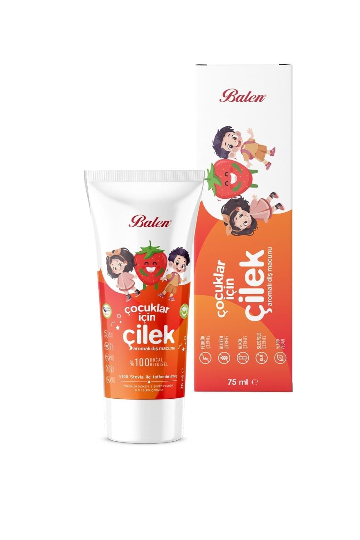 Balen Doğal Çocuklar İçin Çilek Özlü Diş Macunu 75 ml