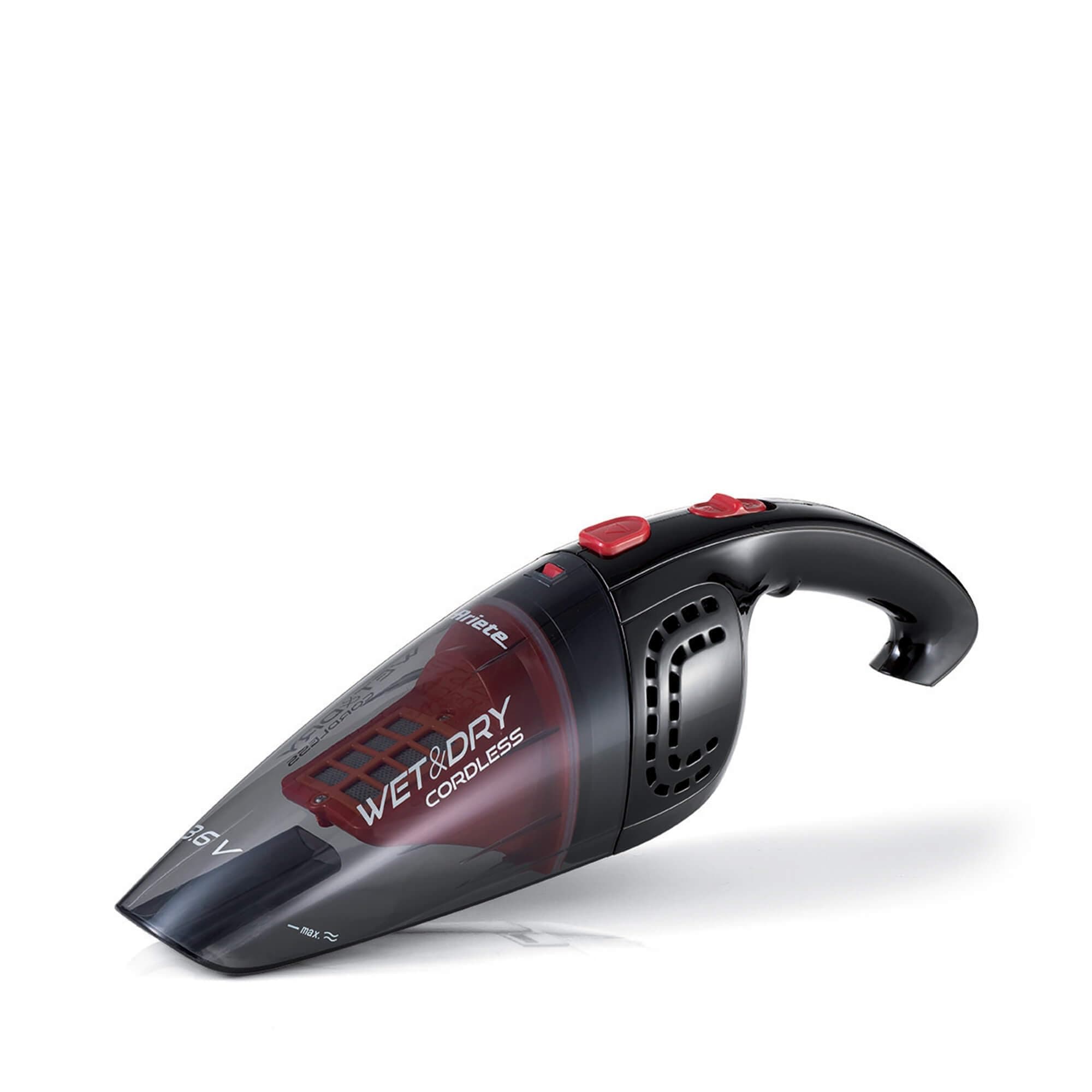 Ariete Islak & Kuru Şarjlı Süpürge 2474/00 - 3,6 V Güç Nikel/NI MH Pil 1200 mAH, Çıkarılabilir Hazne, Katılar için 400 ml Sıvılar için 45 ml Hazne Kapasitesi, Çıkarılabilir ve Yıkanabilir Filtre