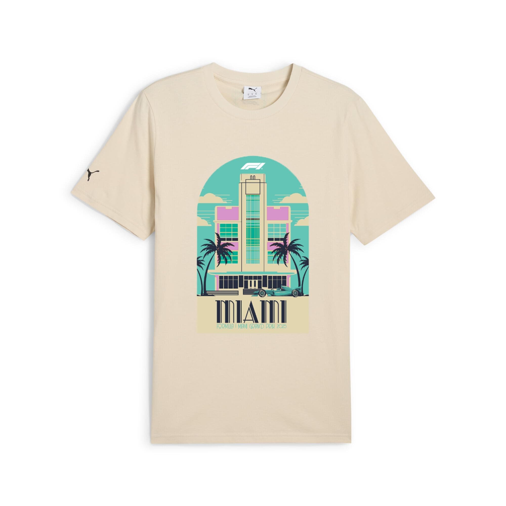 F1 Miami Erkek Bej Günlük Stil T-Shirt 63017613