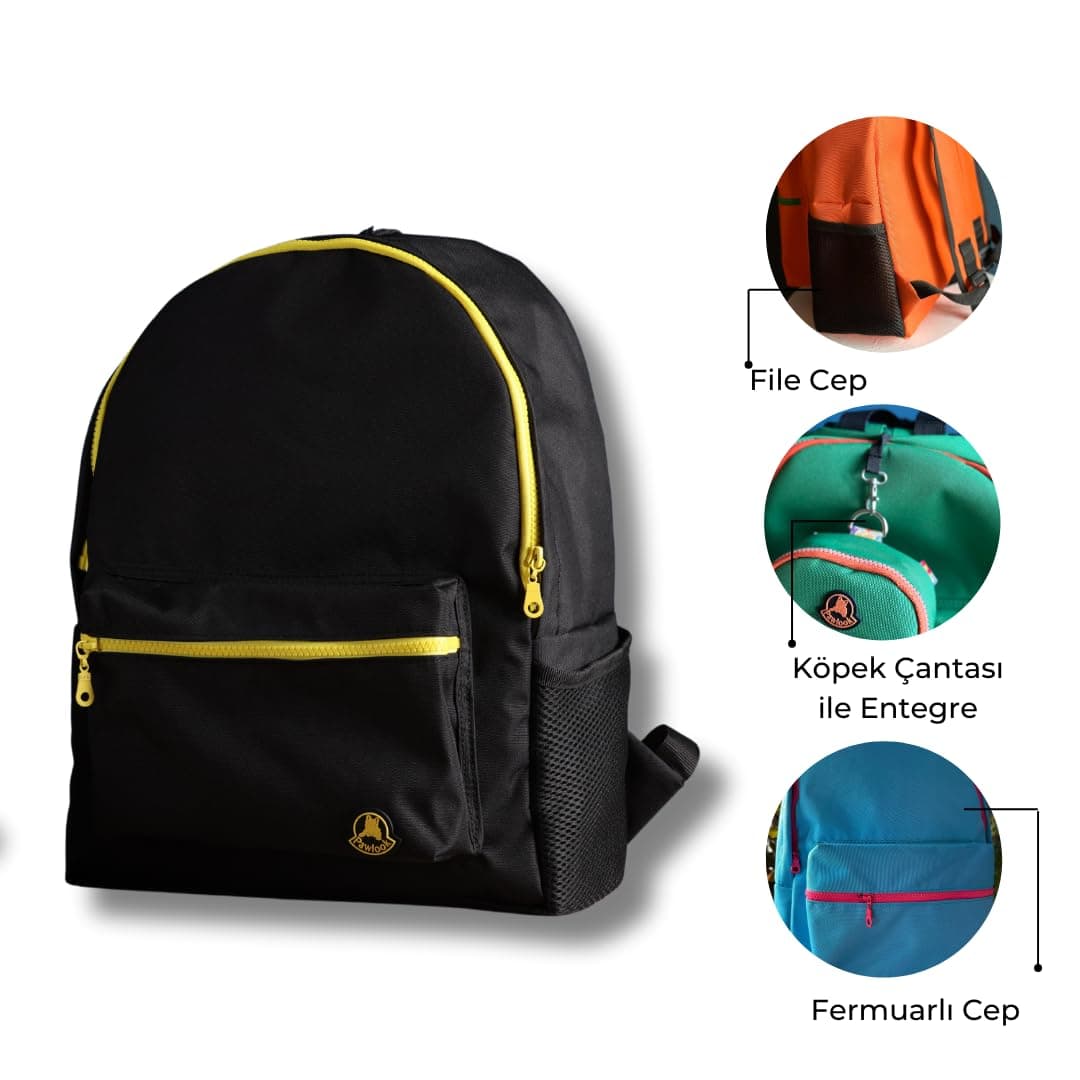 x Human Sırt Çantası – Laptop Bölmeli, Su Geçirmez Ön Cepli, 15" Uyumu, Termos Bölmeli, Ayarlanabilir Askılı, Ergonomik & Şık Tasarım, Siyah