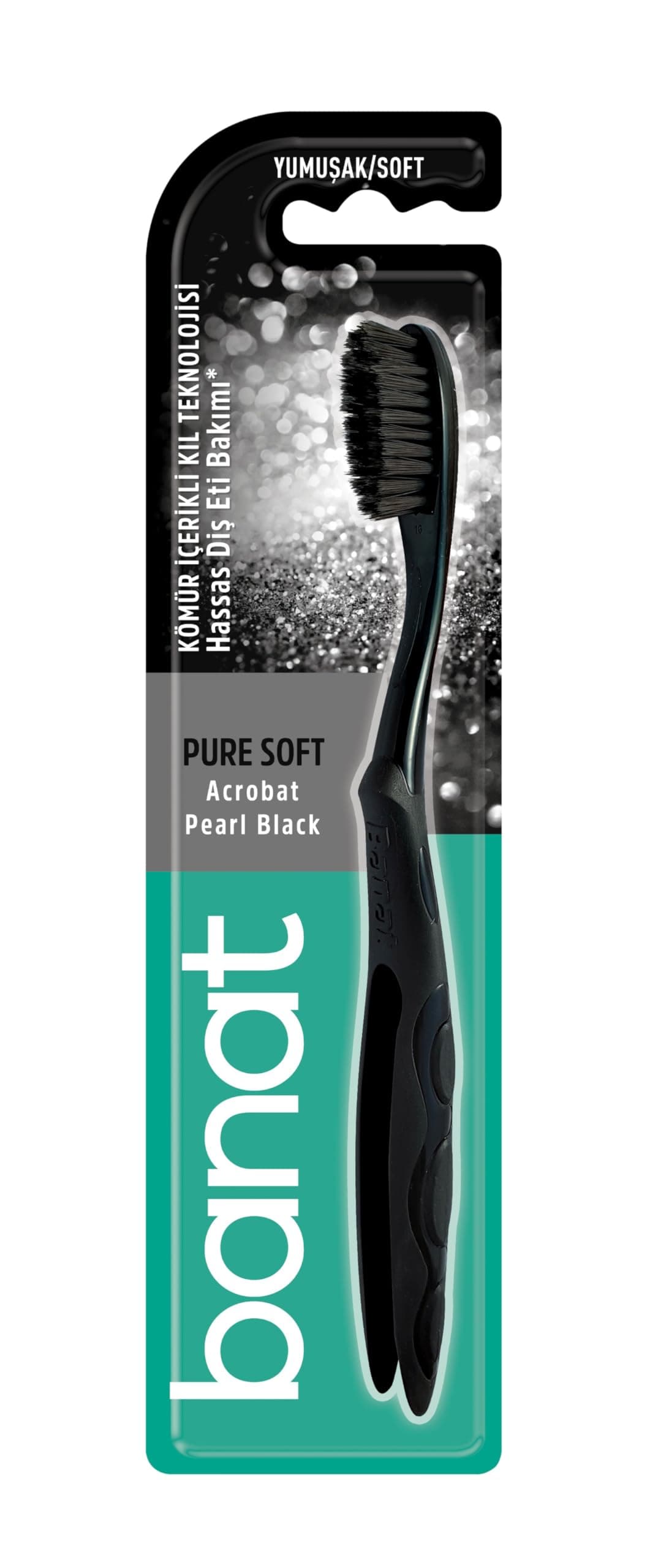 Banat Pearl Black Charcoal Diş Fırçası Yumuşak