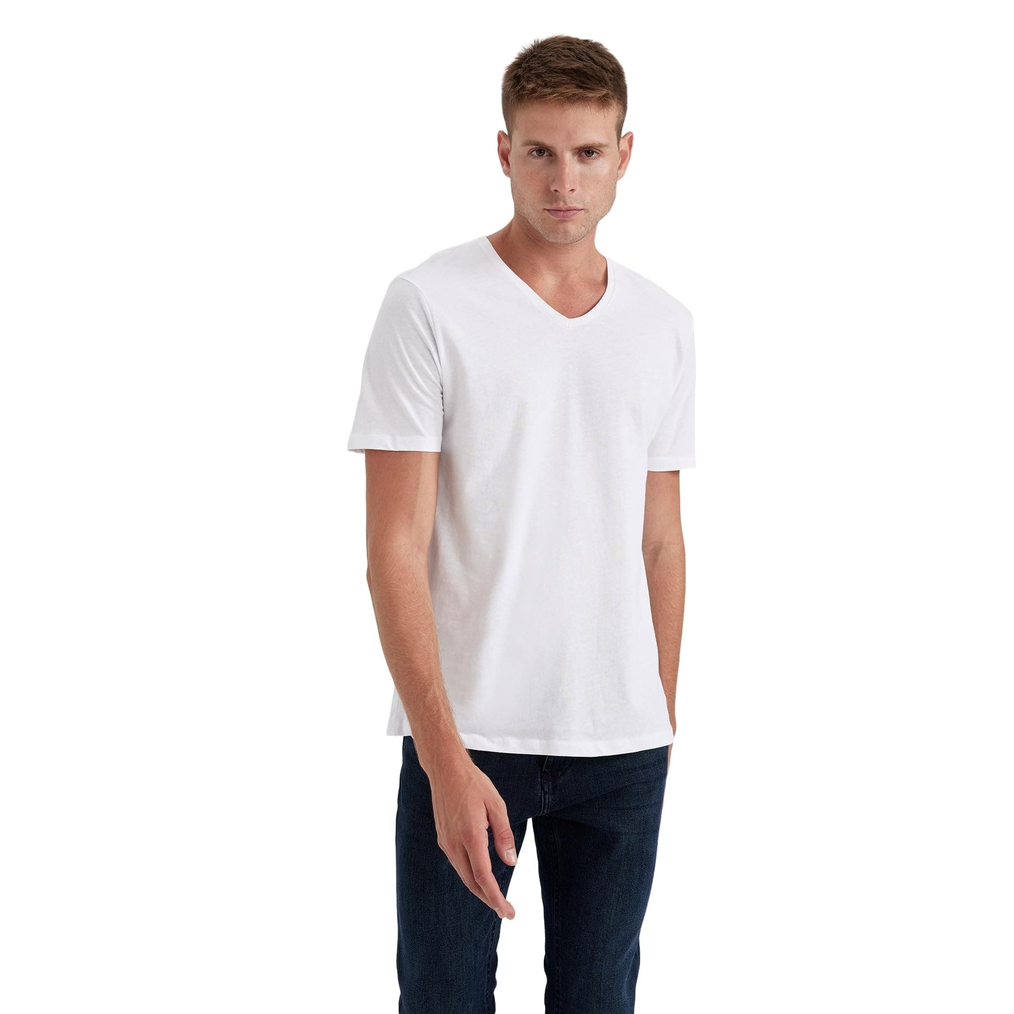 DeFacto Erkek Slim Fit V Yaka Tişört