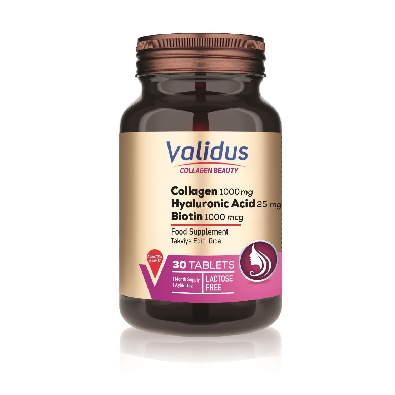 Validus Collagen 1000 mg + Resveratrol + Hyaluronic Acid 30 Tablets