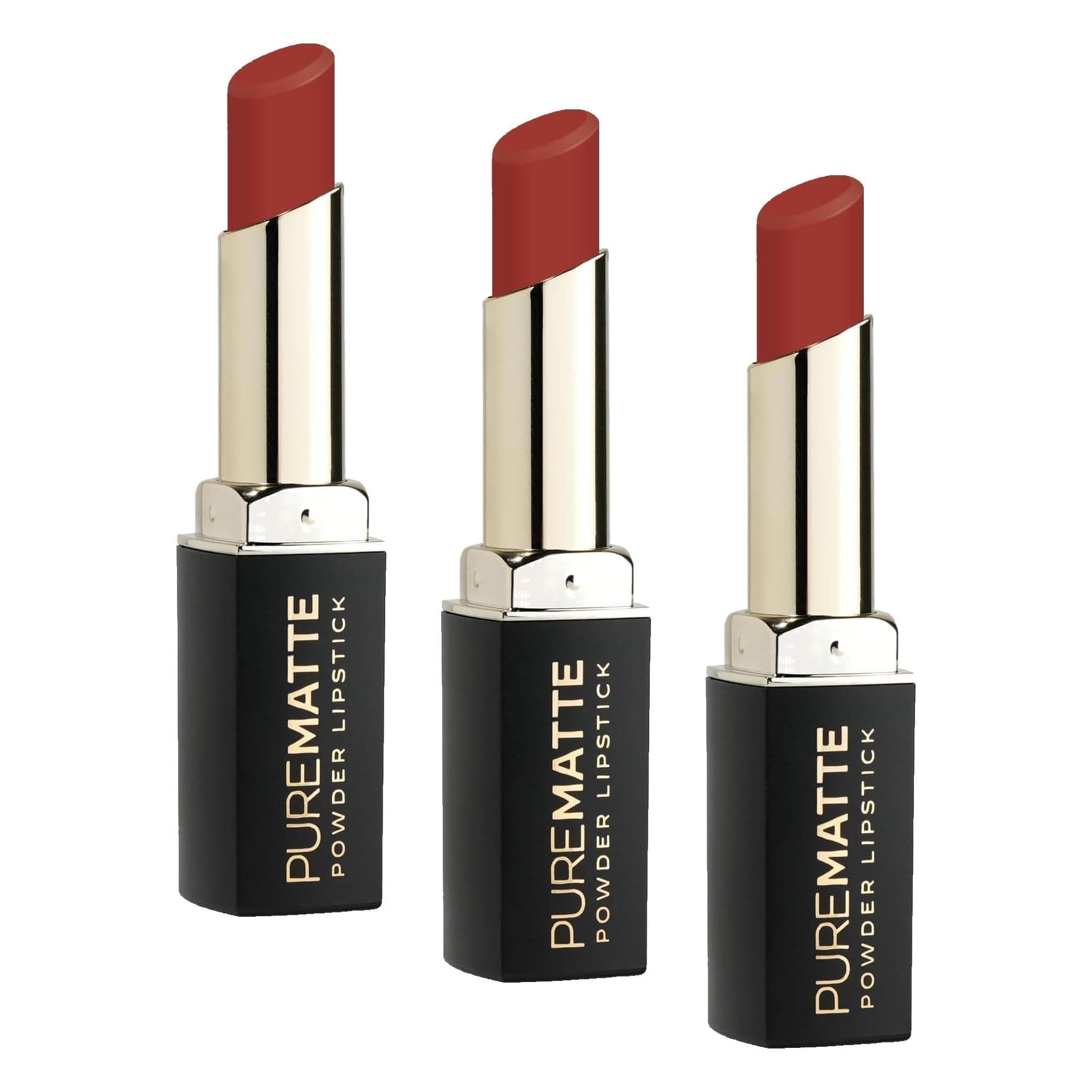 Golden Rose Pure Matte Powder Lipstick No: 121 - Nemlendirici Pudramsı Mat Ruj (3 paketi)