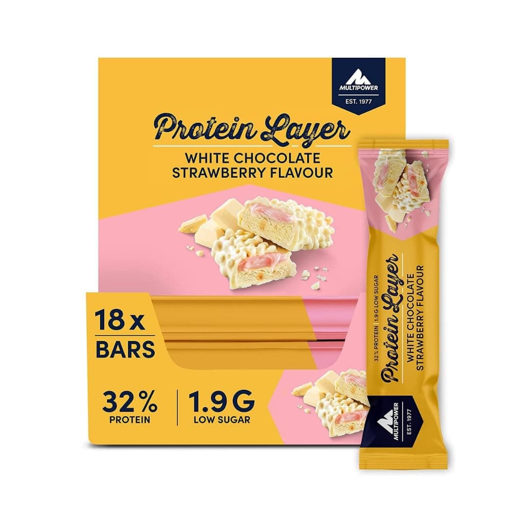 MULTIPOWER Protein Layer - Beyaz Çikolata & Çilek - 18 x 50 Gr.