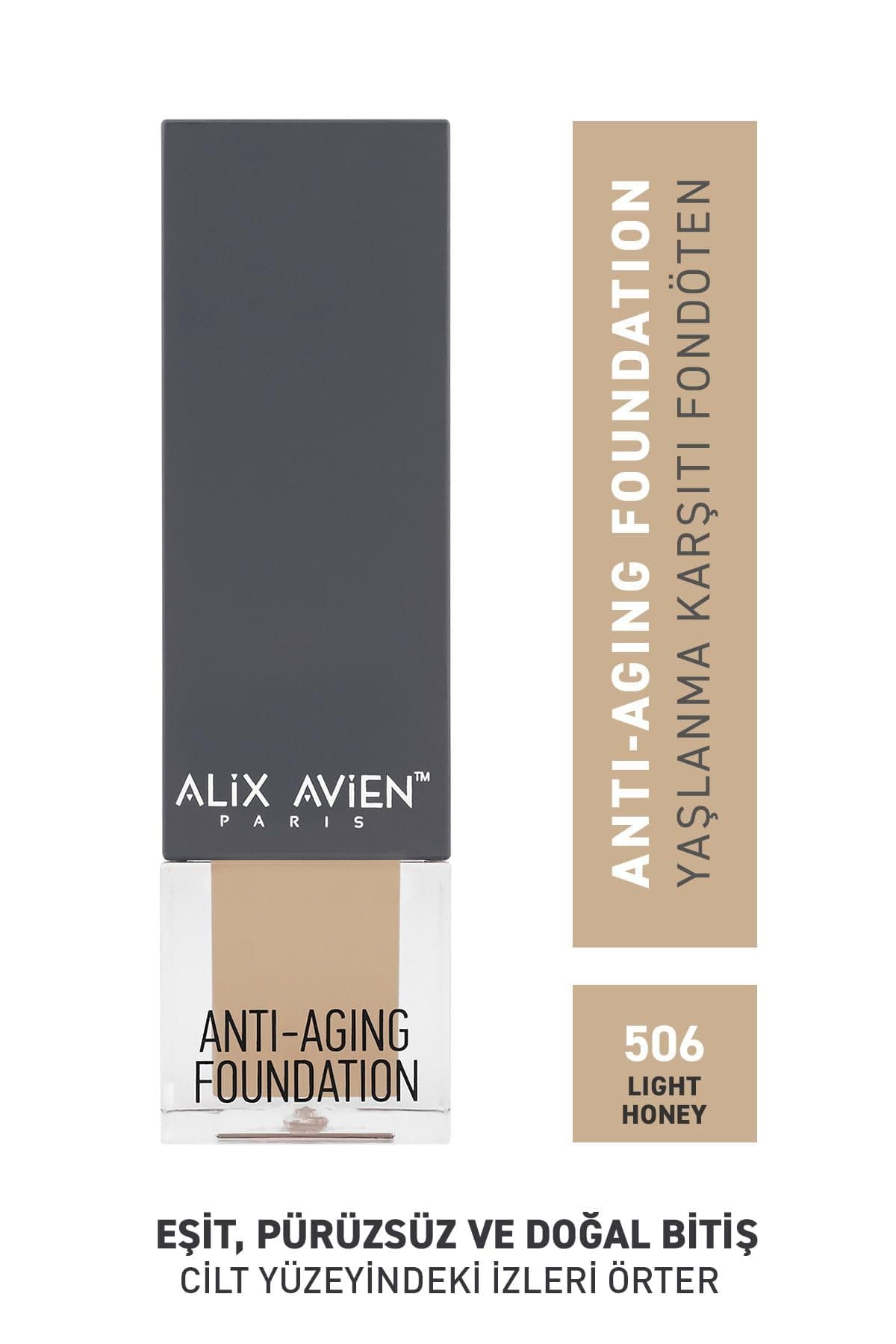 ALIX AVIEN Yaşlanma Karşıtı Vitamin Içeren Nemlendirici Spf15 Fondöten - Anti Aging Foundation 506 Light Honey