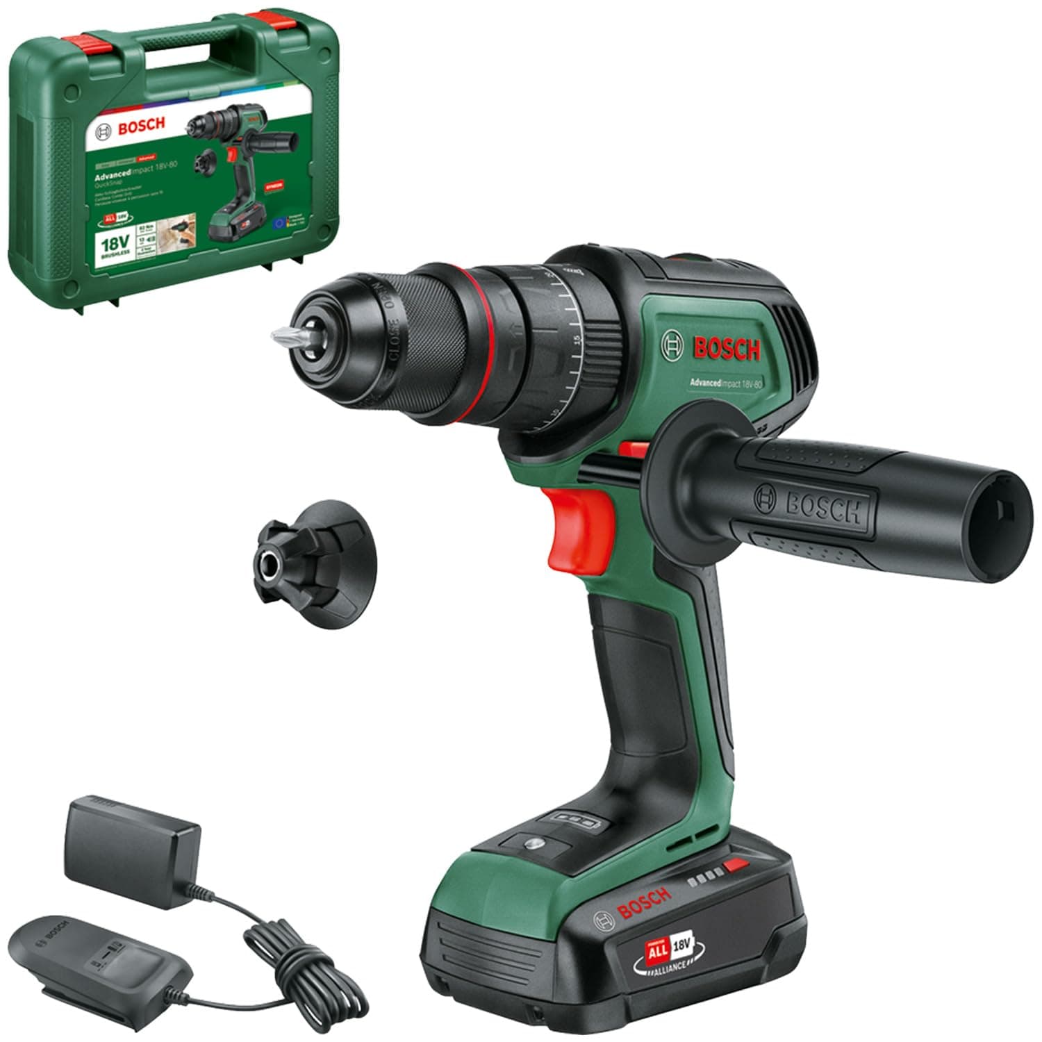 Bosch AdvancedImpact 18V-80 Akülü Darbeli Matkap, 1x 2,5 Ah + AL18V-20