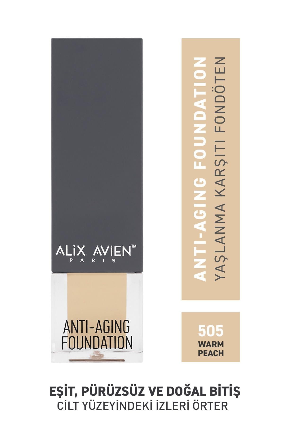ALIX AVIEN Yaşlanma Karşıtı Vitamin Içeren Nemlendirici Spf15 Fondöten - Anti Aging Foundation 505 Warm Peach