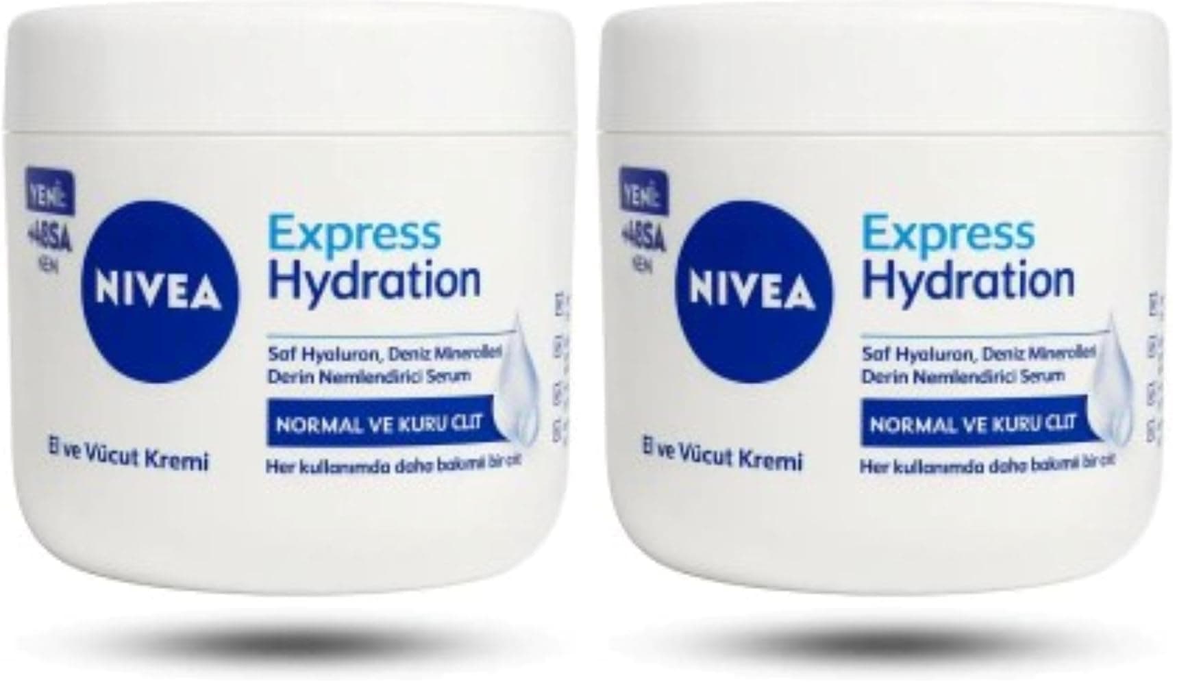 NIVEA Yoğun Nemlendirici El & Vücut Bakım Kremi 400ml, Normal/Kuru Ciltler 48 Saat Nemlendirme (2 paketi)