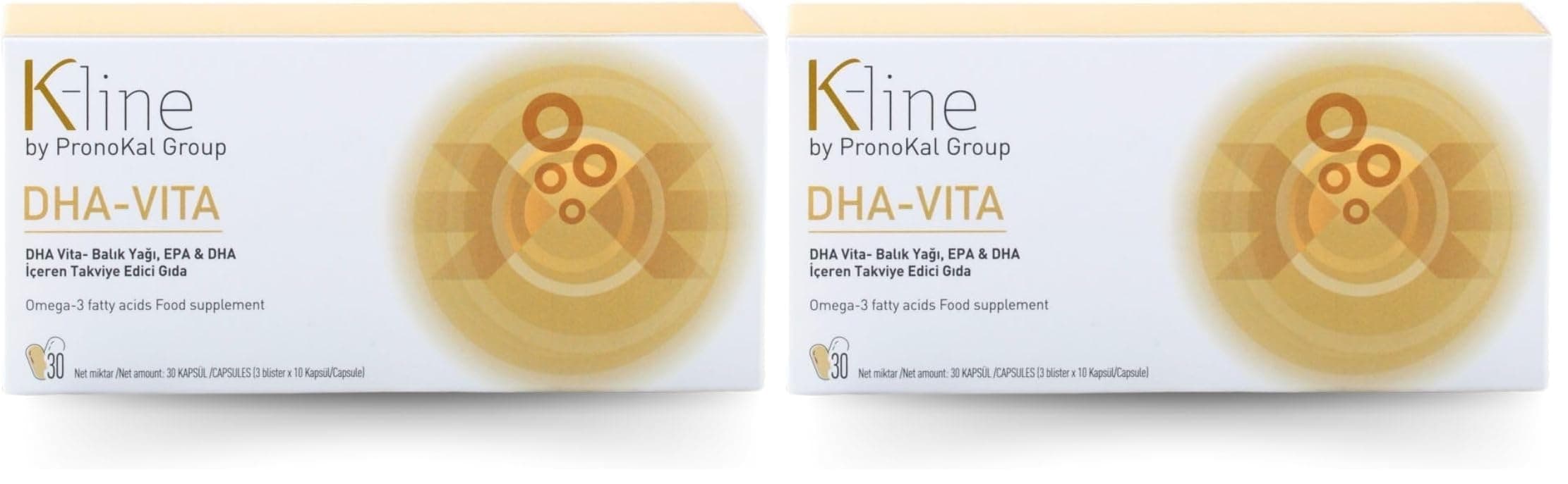 K-line by PronoKal Group DHA-VITA Omega 3 Balık Yağı, Epa & Dha Içeren Takviye Edici Gıda (2 paketi)