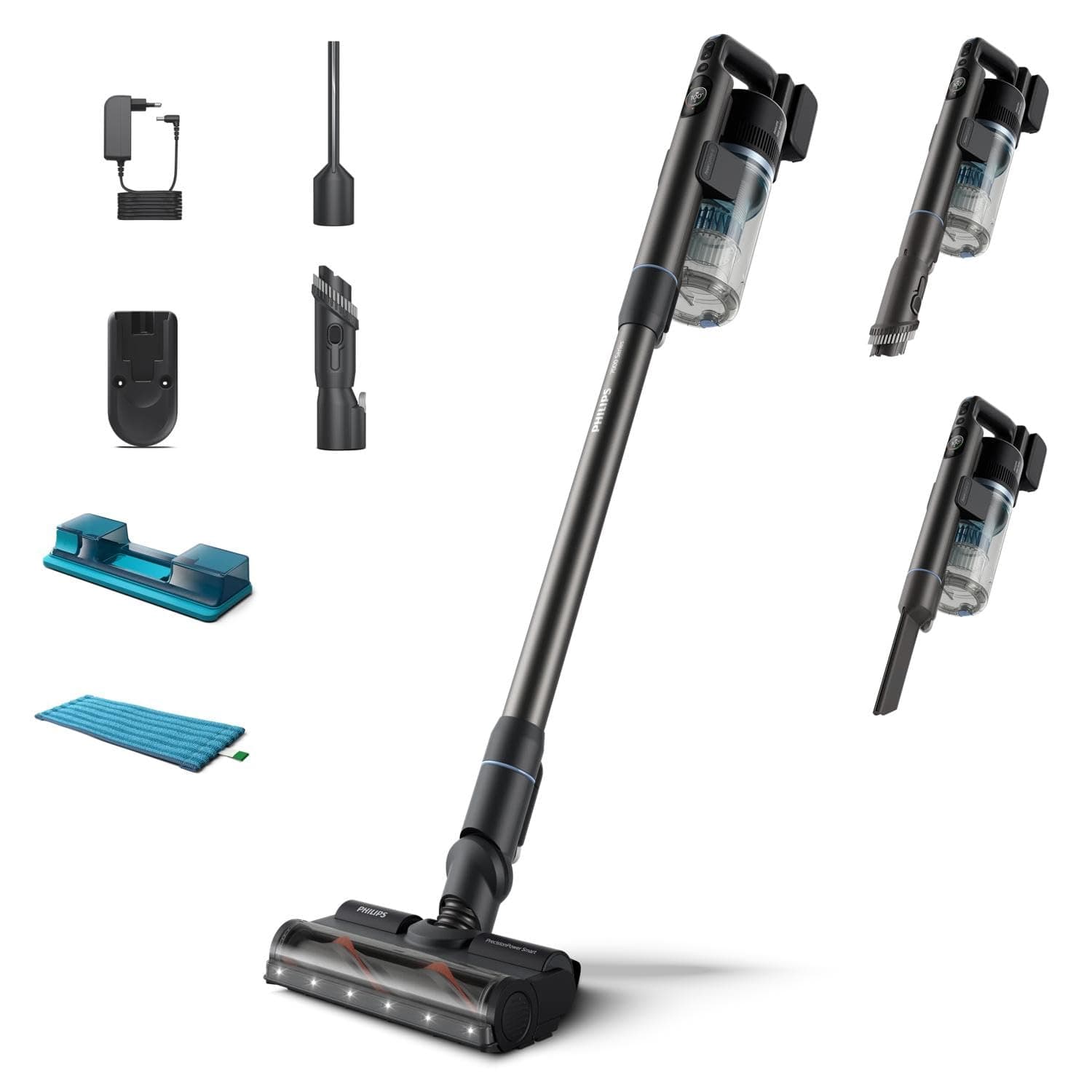 Philips 7000 Serisi Aqua 25.2 V Kablosuz Dik Süpürge, PowerCyclone 12, TriActive Akıllı Başlık, 80 dk'ya kadar Çalışma Süresi, 3 Aşamalı Filtreleme, XC7053/01
