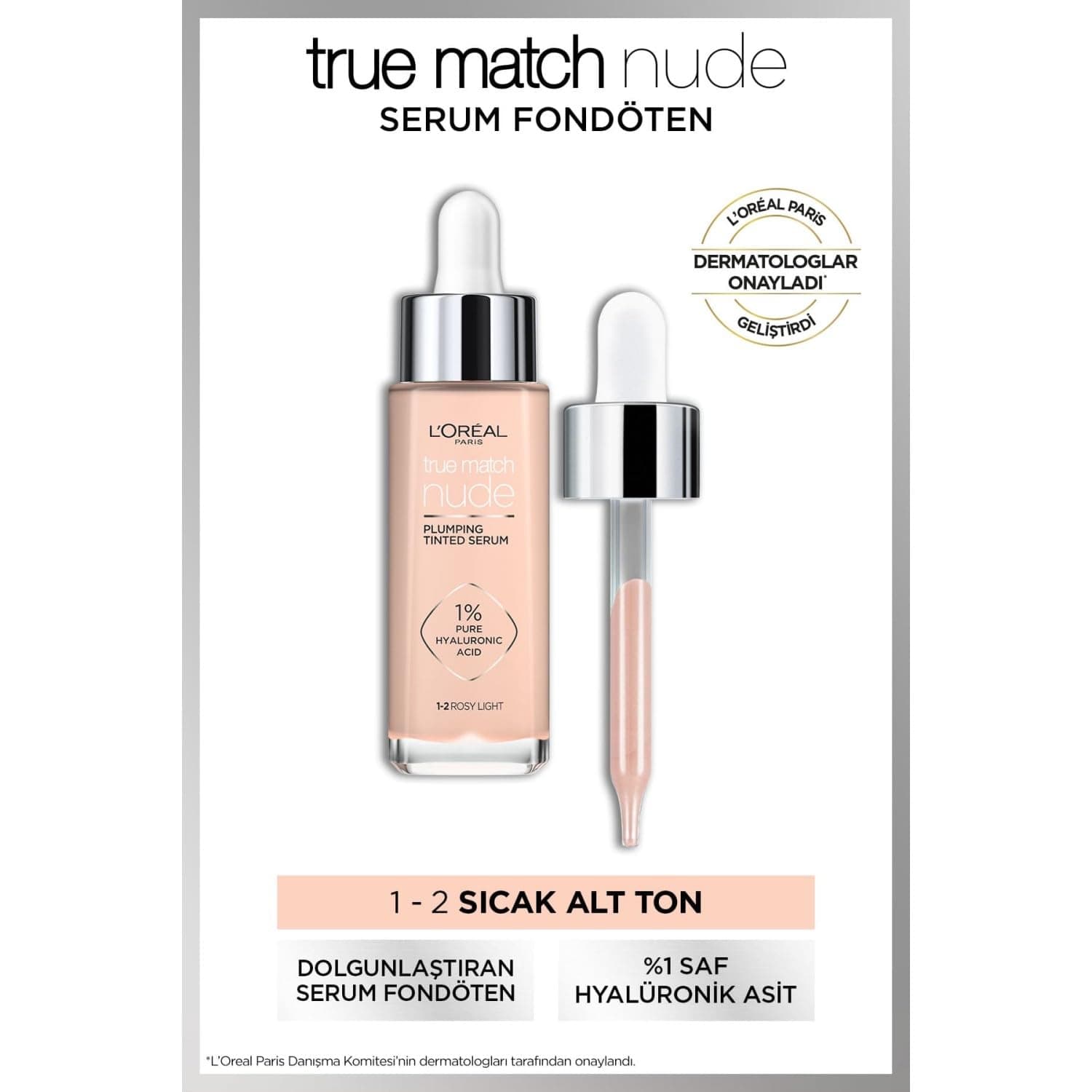 L'Oreal Paris True Match Nude Fondöten Serum 1-2 Rosy Light