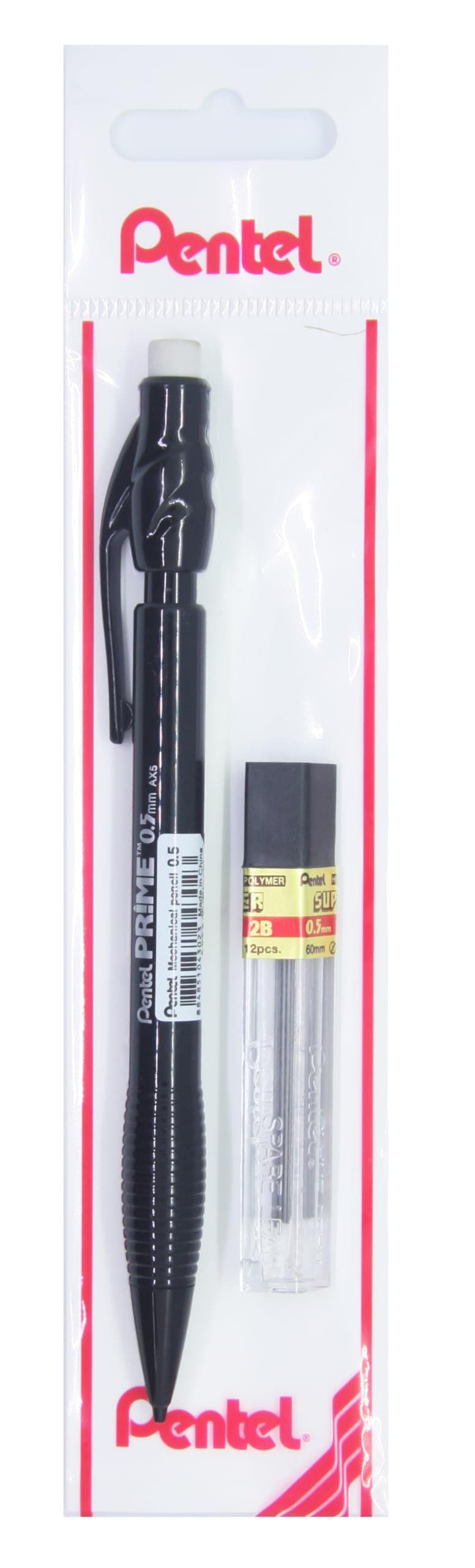 Pentel 0.5 mm PRIME Plastik Gövdeli Versatil + 12'li Yedek Uç Set SİYAH