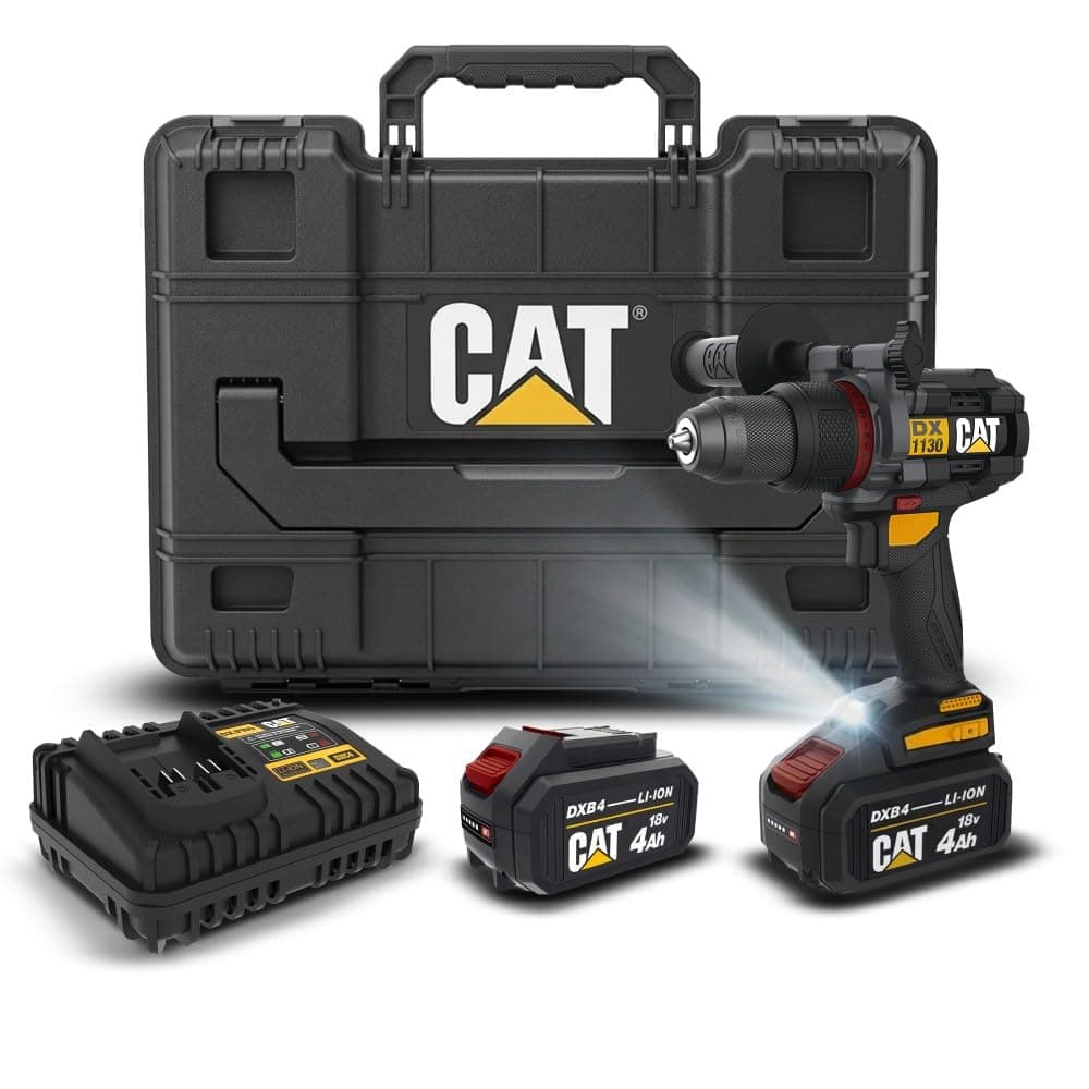 CAT Dx1130.1 18volt/4.0ah Li-ion 80nm Çift Akülü Kömürsüz Profesyonel Şarjlı Darbeli Matkap
