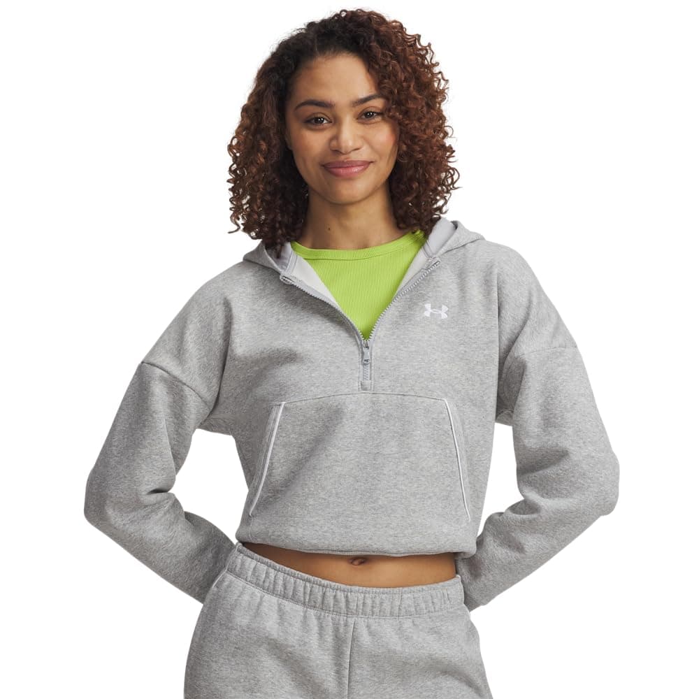 Under Armour Rival Fleece Piped Half Zip Hoodie Sweatshirt Kadın