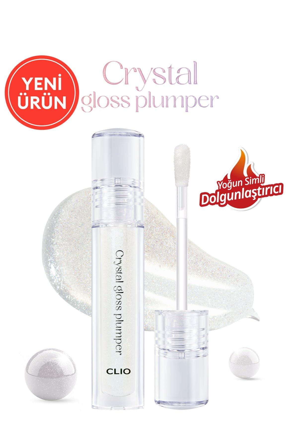 CLIO Yoğun Simli Dolgunlaştırıcı Dudak Parlatıcısı Crystal Gloss Plumper (01 Spicy Ade)
