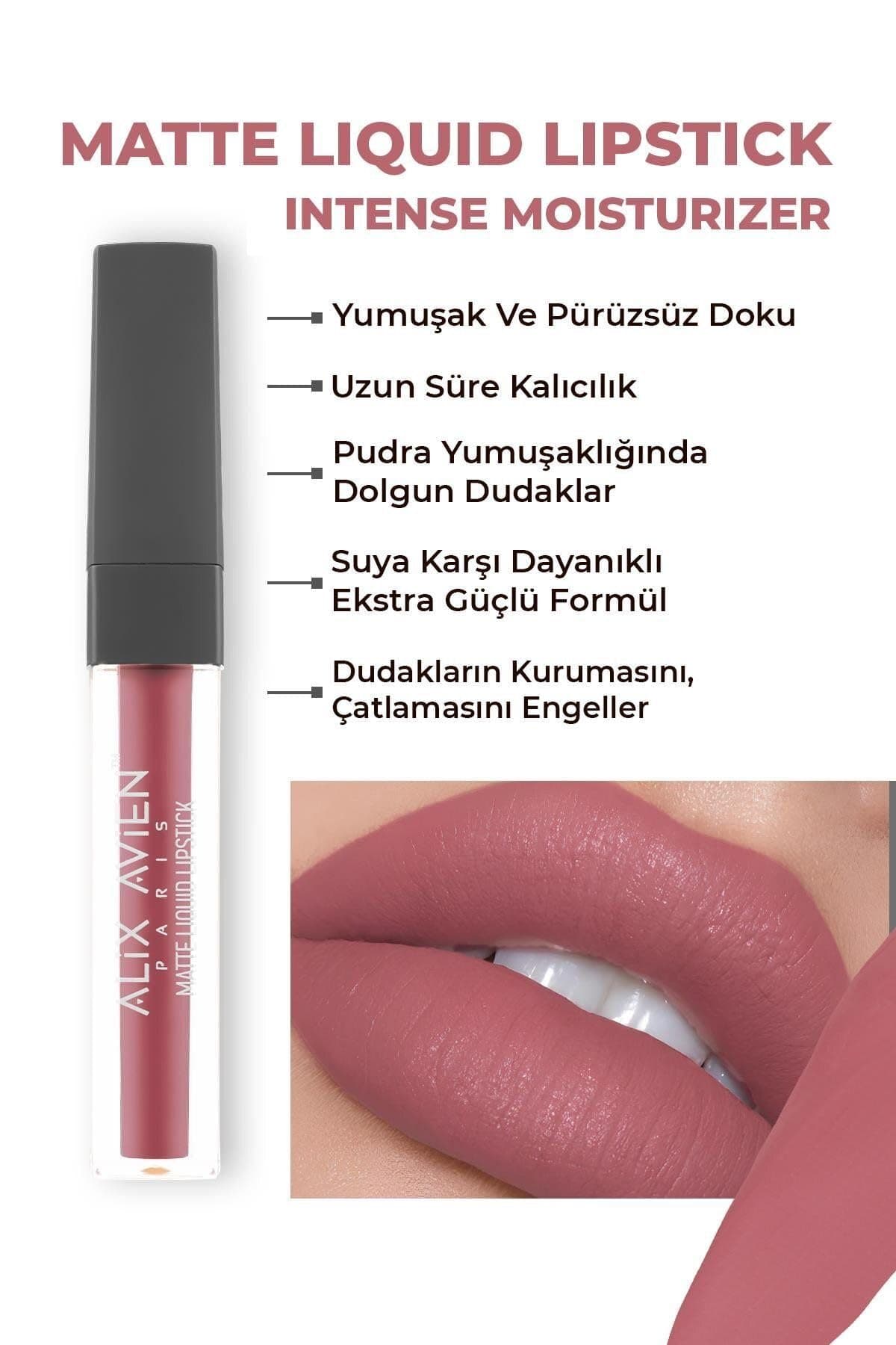 ALIX AVIEN Uzun Süre Kalıcı Kadifemsi Kuruma Yapmayan Mat Likit Ruj - Matte Liquid Lipstick 508 Bright Rose