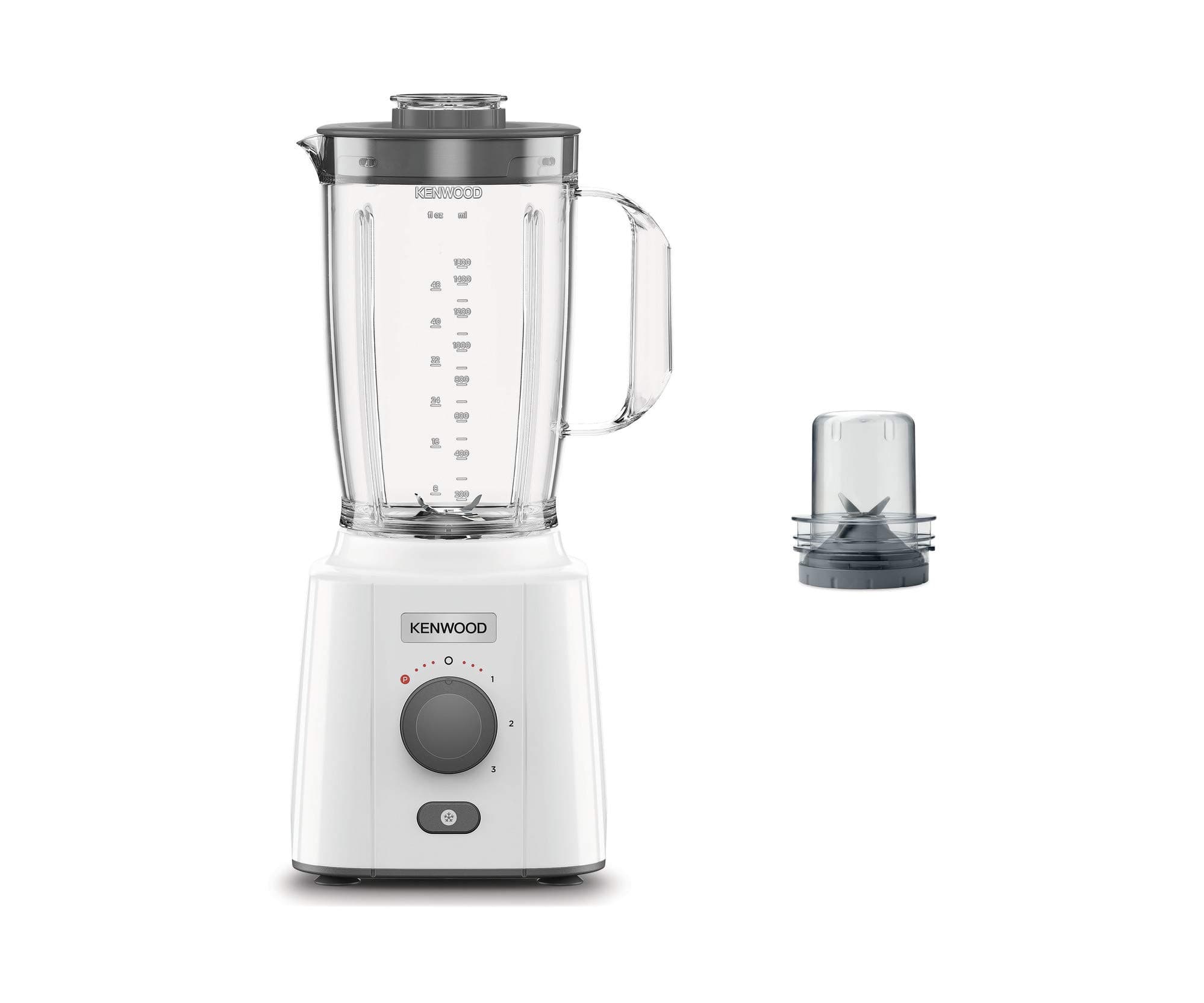 Kenwood Buz Kırma Fonksiyonlu Power Blender BLP41.C0WH - 650 Watt Motor, 1,5 Litre Kapasite, Öğütücü Hazne, 3 Kademeli Hız Ayarı