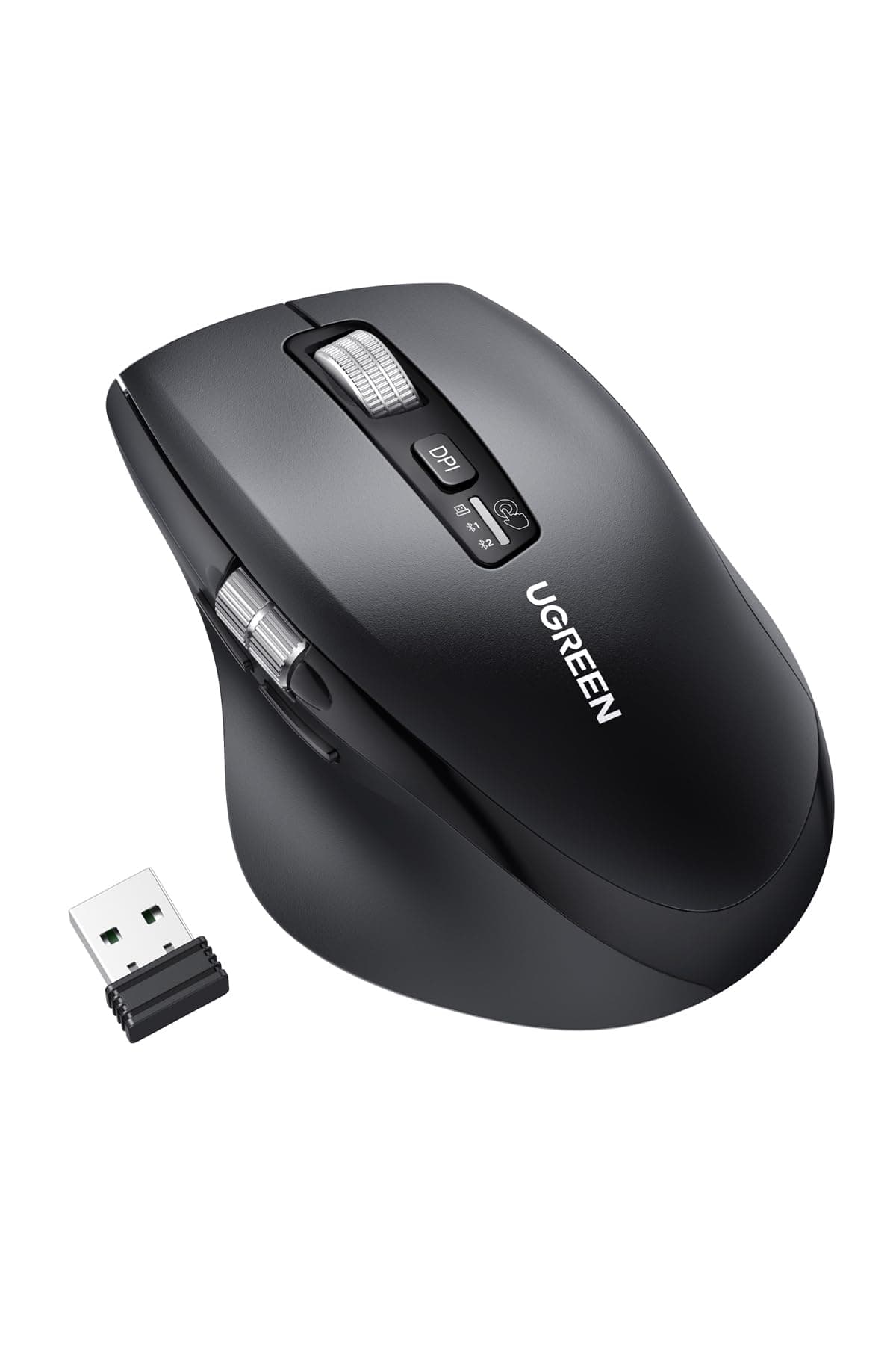 UGREEN Ergonomik 5000 DPI Sessiz Kablosuz Wireless Mouse, Siyah, 45792