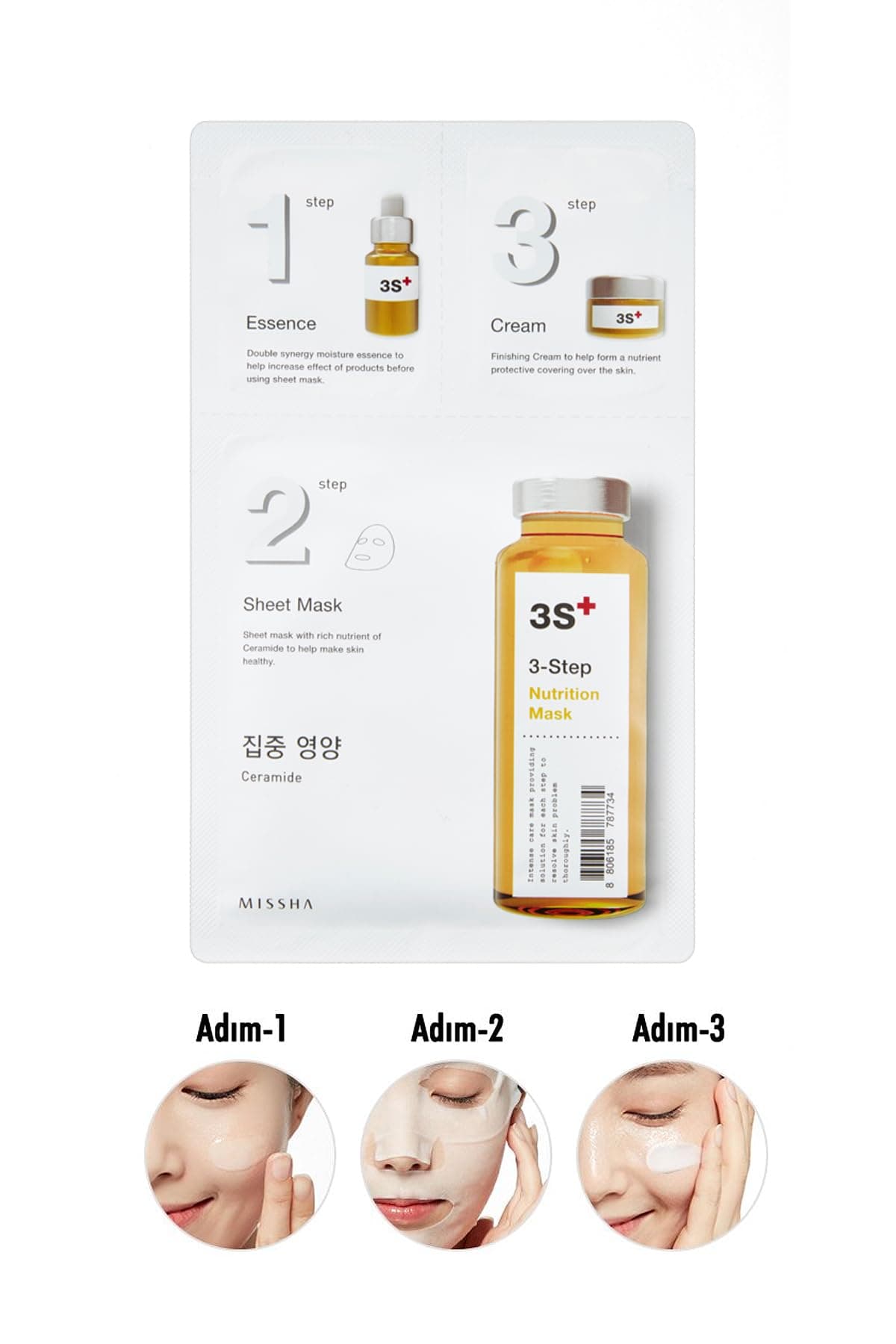 Missha 3 Aşamalı Yoğun Besleyici Maske 3 Step Nutrition Mask, 111470