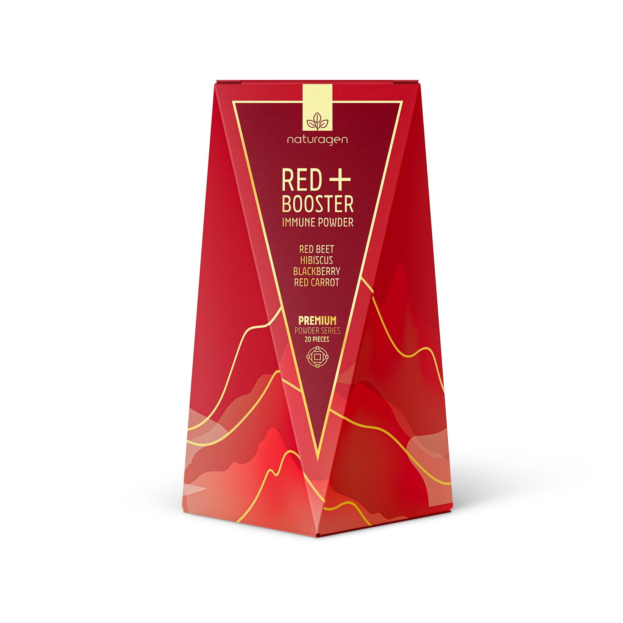 Naturagen Red+ Booster Immune Powder Bitki Çayı 20 Adet | Kırmızı Pancar, Hibiskus, Böğürtlen, Kırmızı Havuç Ekstraktlı