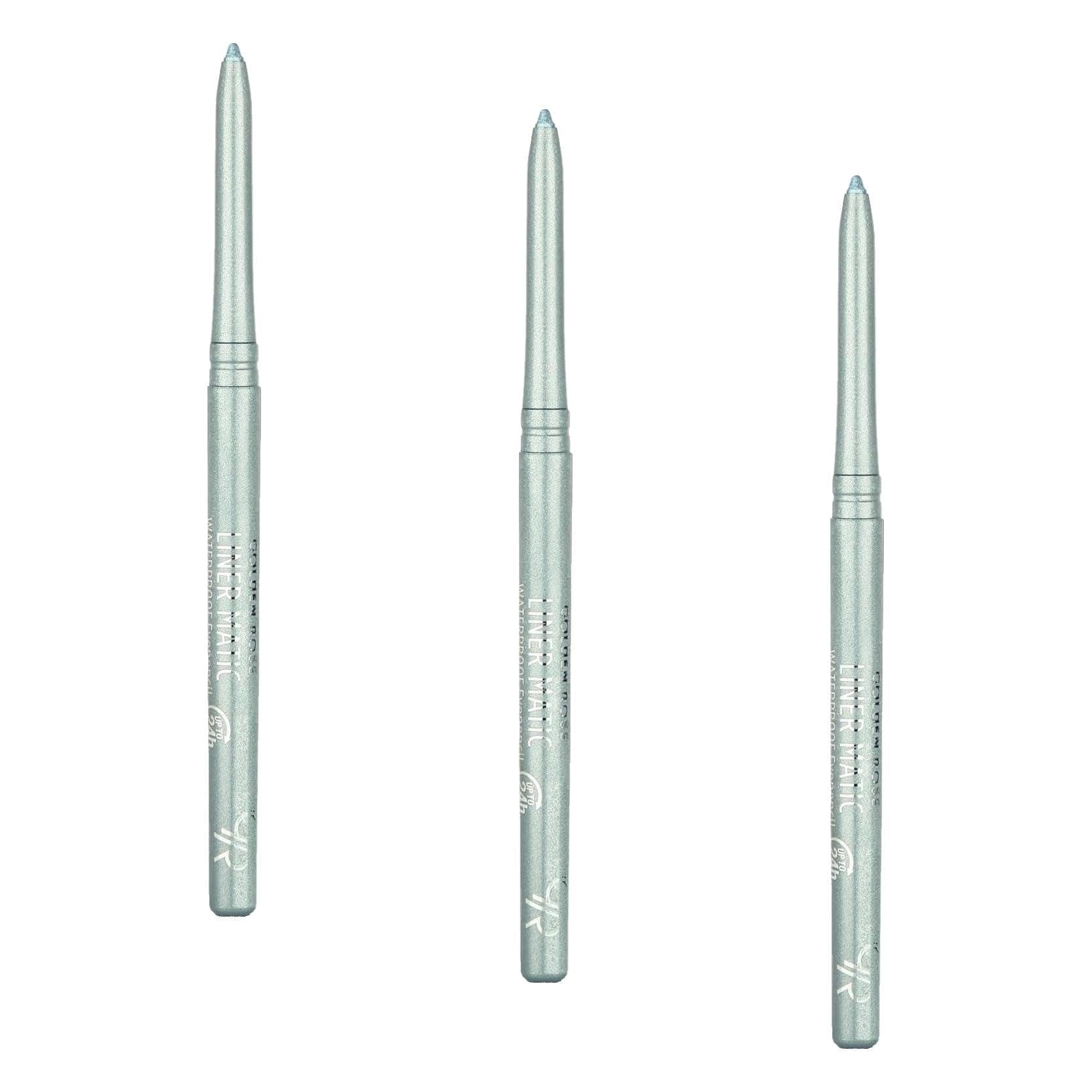 GOLDEN ROSE Liner Matic Waterproof Eyepencil - Suya Dayanıklı Göz Kalemi No:208 Shimmering Aqua (3 paketi)
