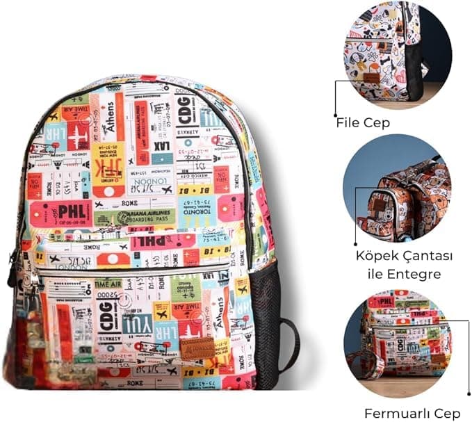 x Human Sırt Çantası – Laptop Bölmeli, Su Geçirmez Ön Cepli, 15" Uyumu, Termos Bölmeli, Ayarlanabilir Askılı, Ergonomik & Şık Tasarım,Travel
