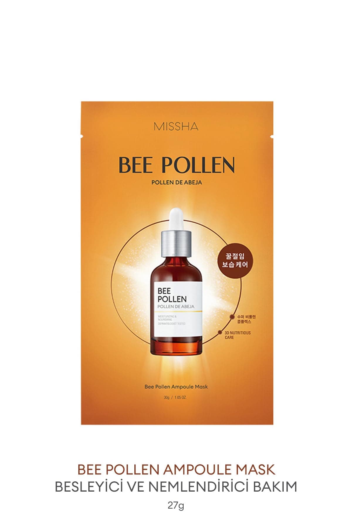 MISSHA Kuruluktan Kaynaklı Yıpranmış Cansız Ciltler İçin Yaprak Maske Bee Pollen Ampouler Mask