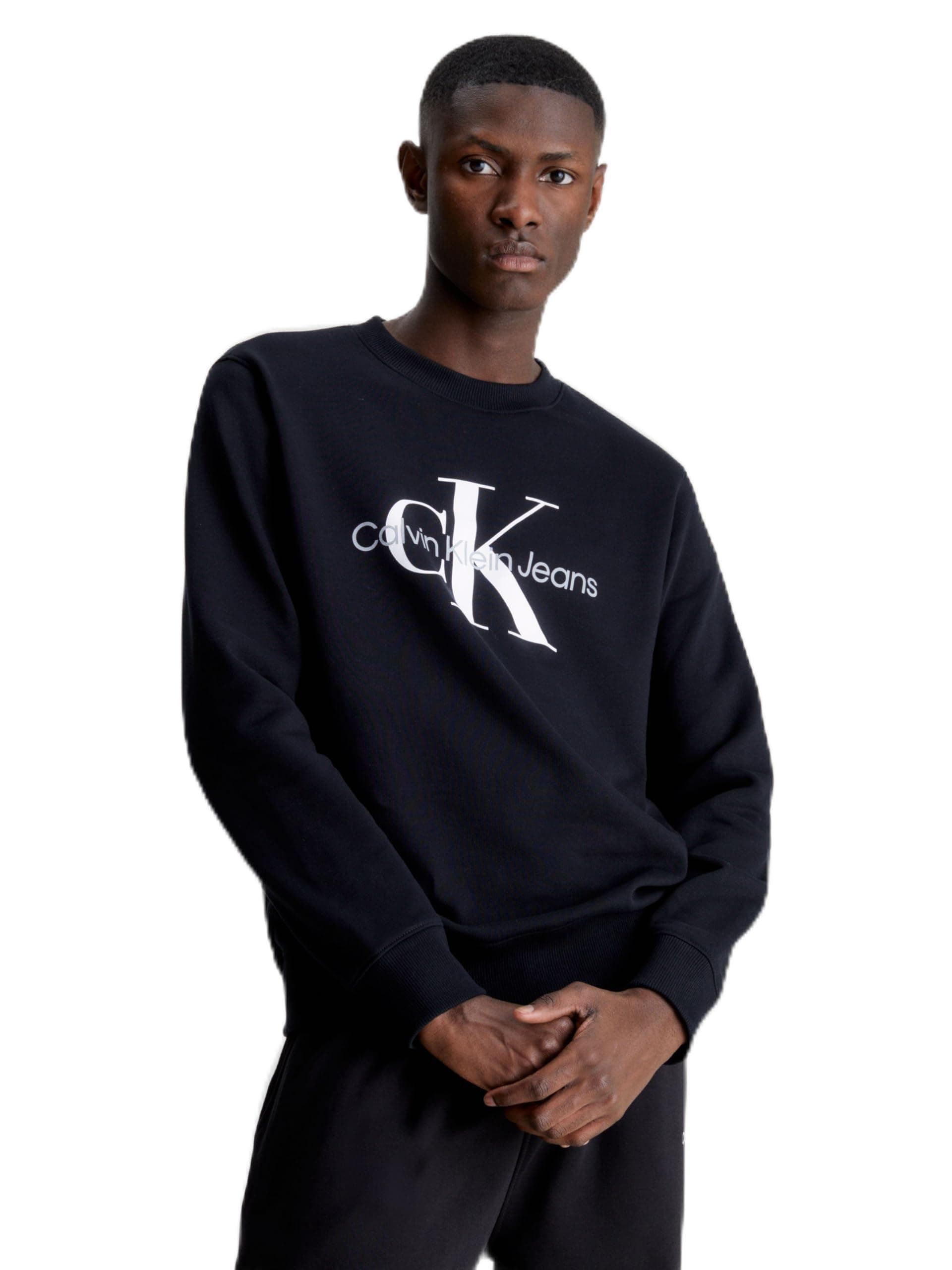Erkek Core Monogram Bisiklet Yaka Kazak, Ck Siyah, L