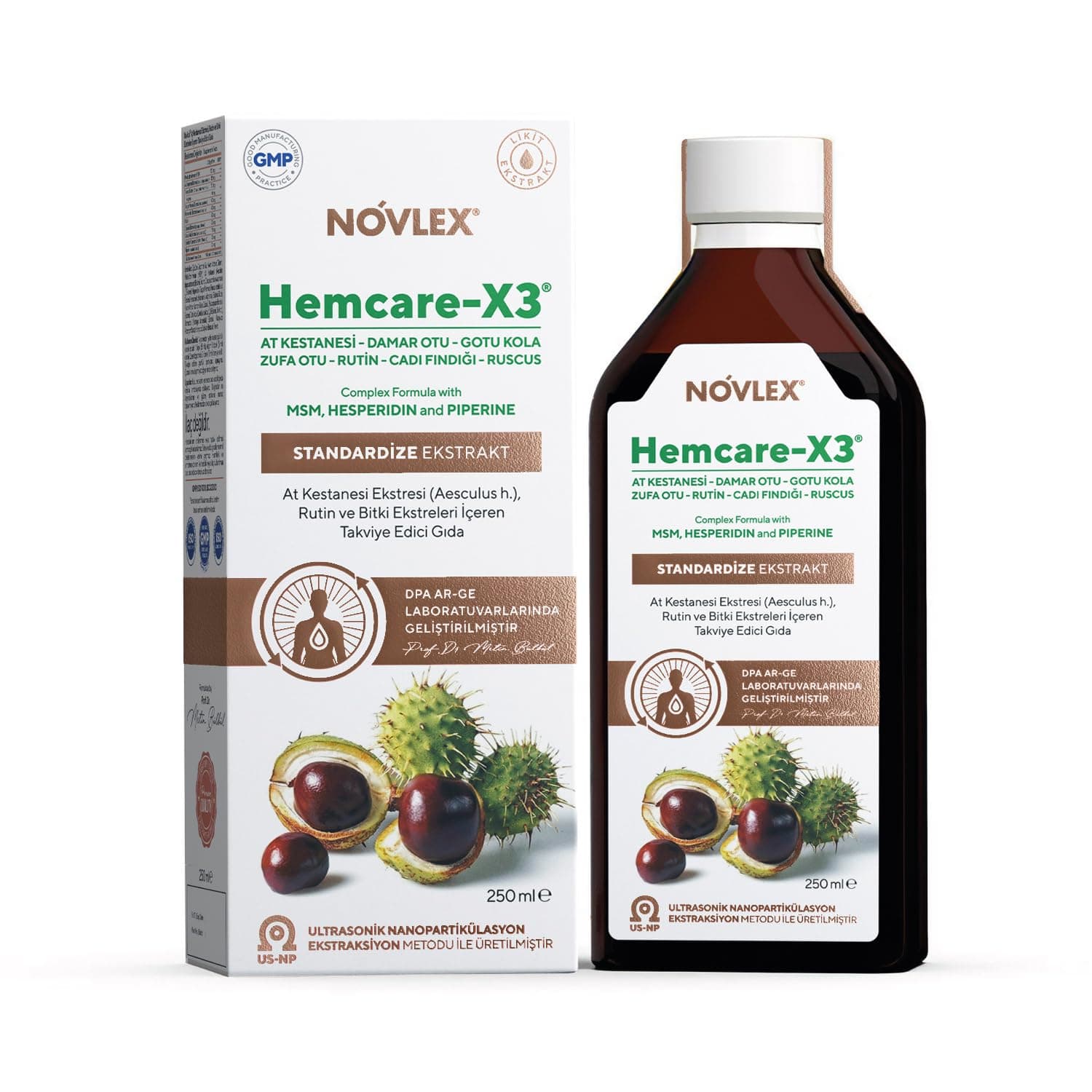 Novlex Hemcare-X3 At Kestanesi, Rutin Ve Bitki Ekstreleri 250 Ml