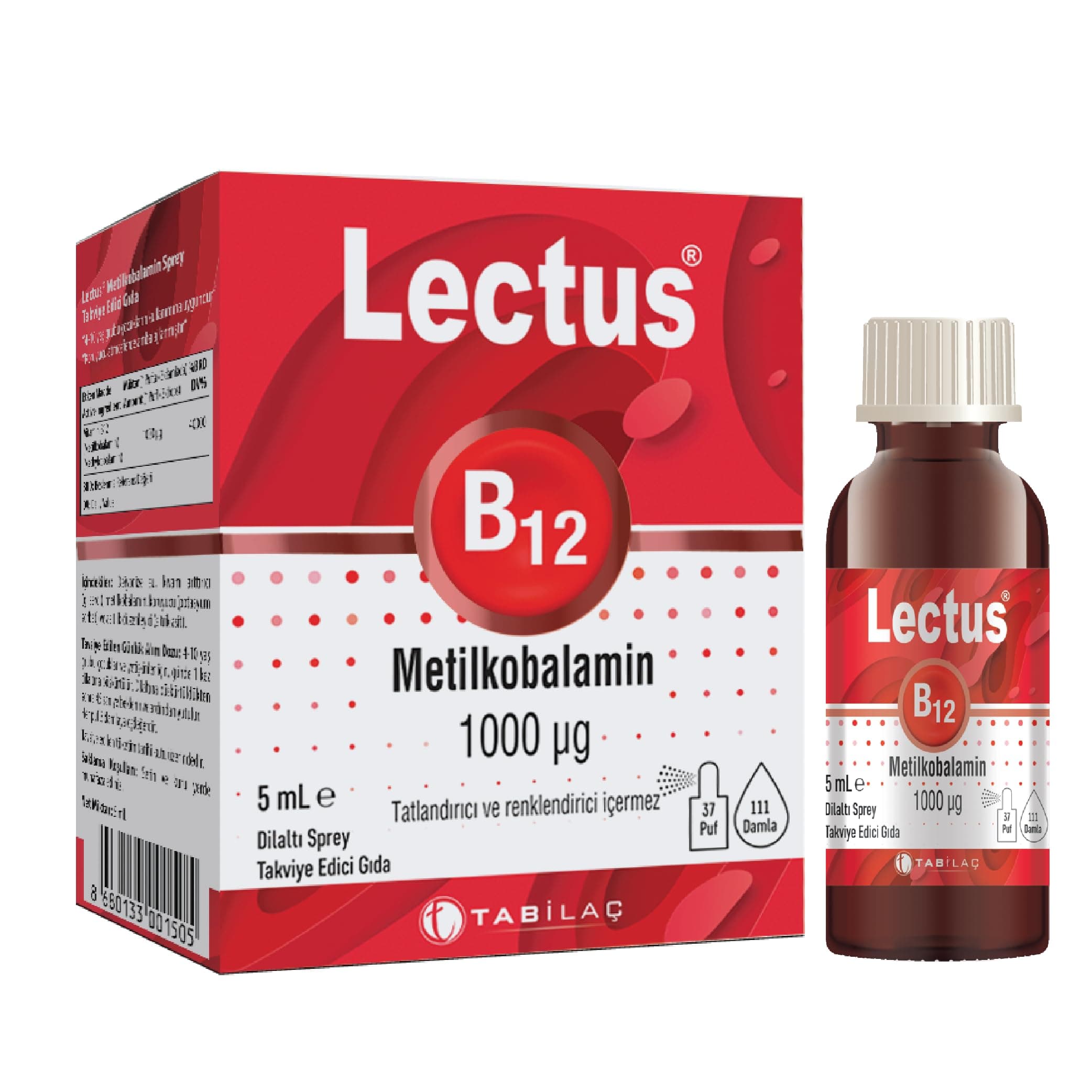 Lectus Metil B12 Dil Altı Sprey 5 Ml / 1000 Mcg