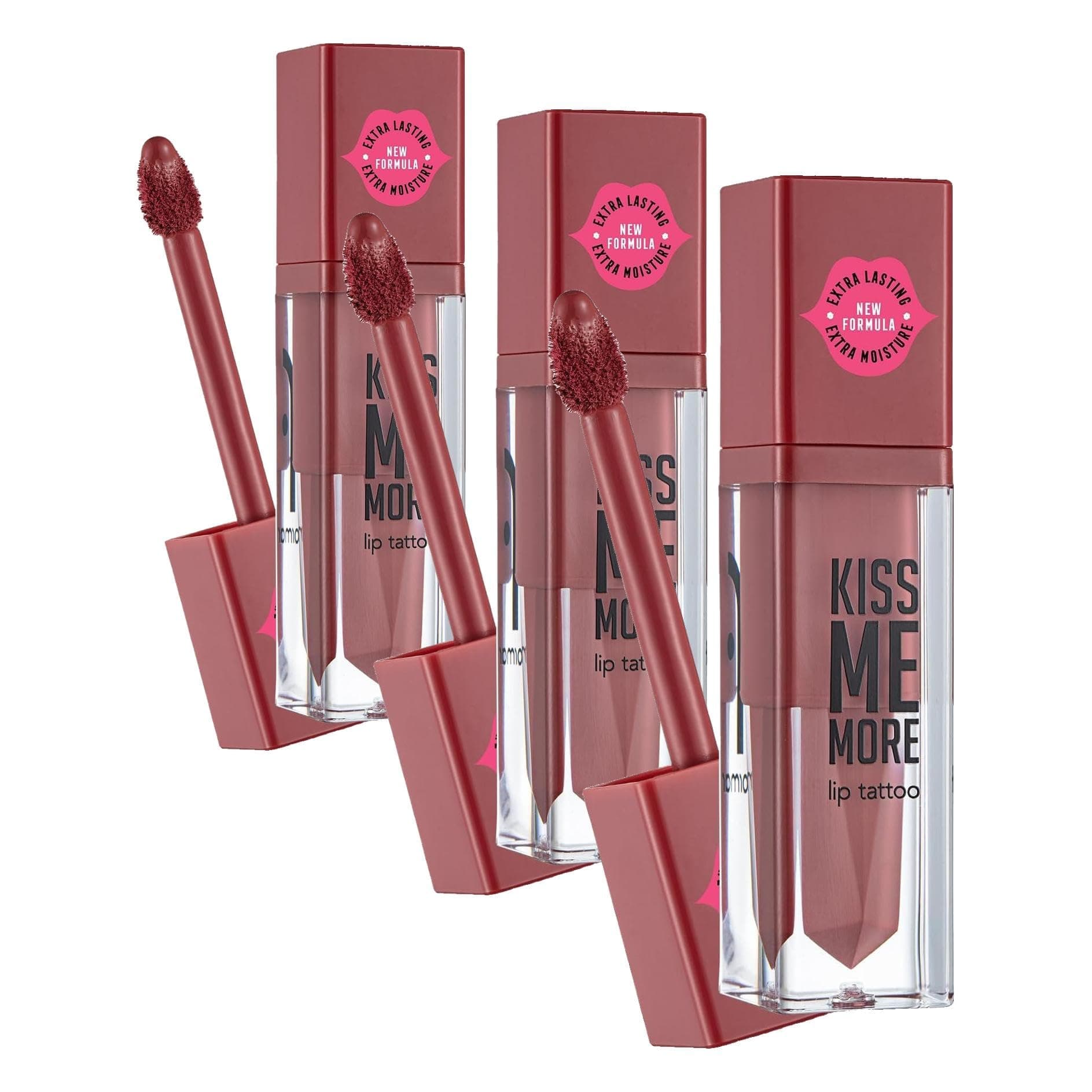 Kiss Me More Yüksek Pigmentli & Mat Bitişli Nemlendirici Likit Ruj (3 paketi)